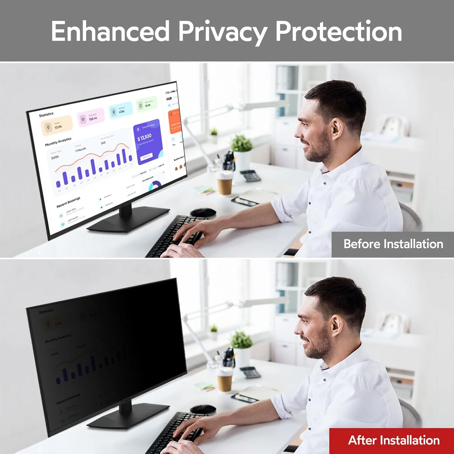 BERSEM 28 Inch Privacy Screen Protector for Computer Monitor 16:9 Ratio DEMO - Image 4