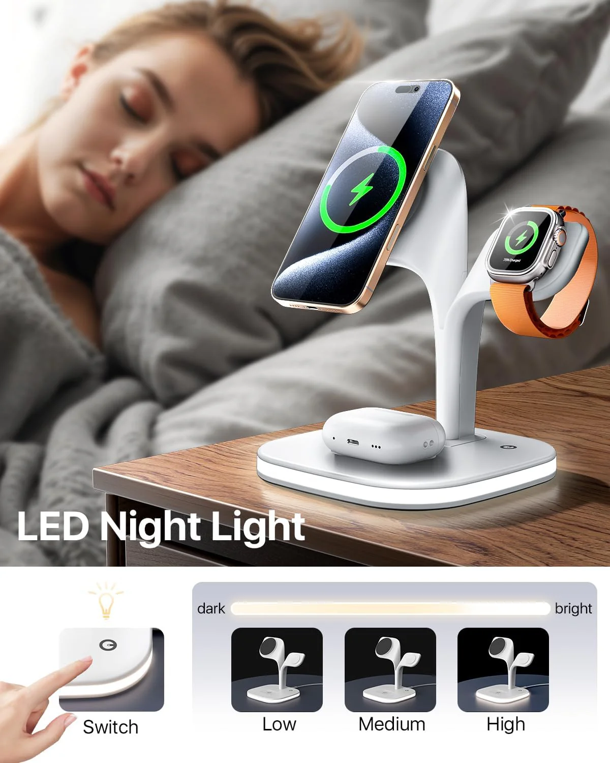 EXW 3-in-1 Induction Chargers Magnetic Wireless Charging Station for DEMO - Image 6