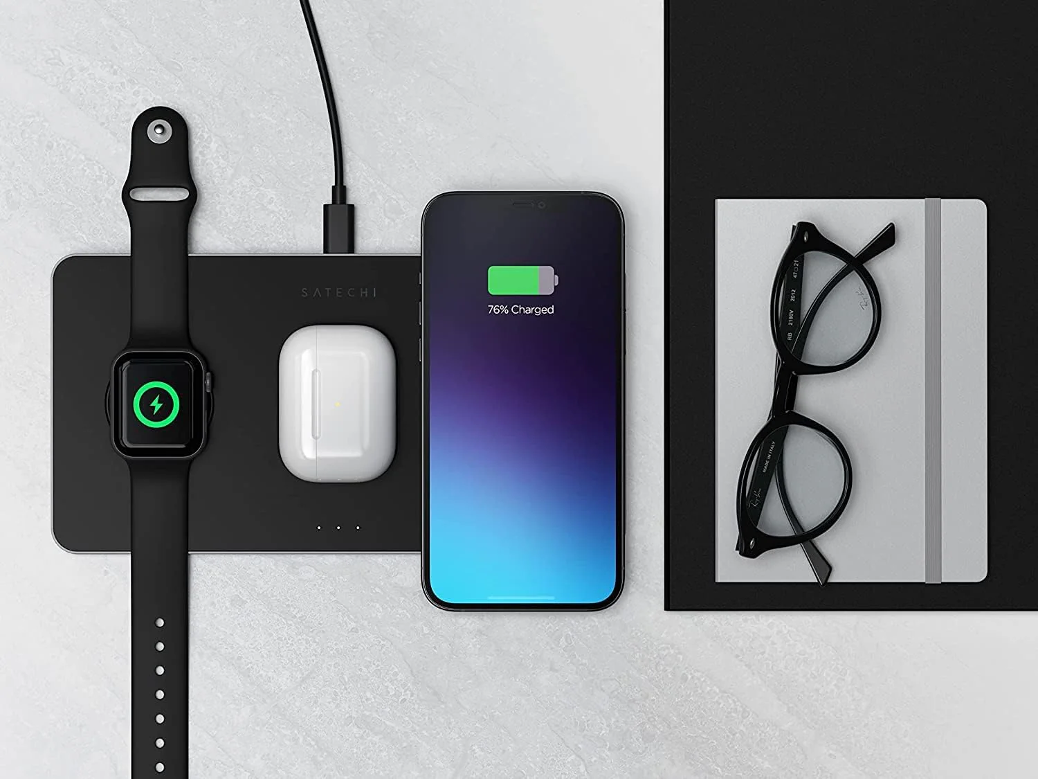 Satechi Trio Wireless Charging Station - Qi Certified Induction Charger DEMO - Image 3