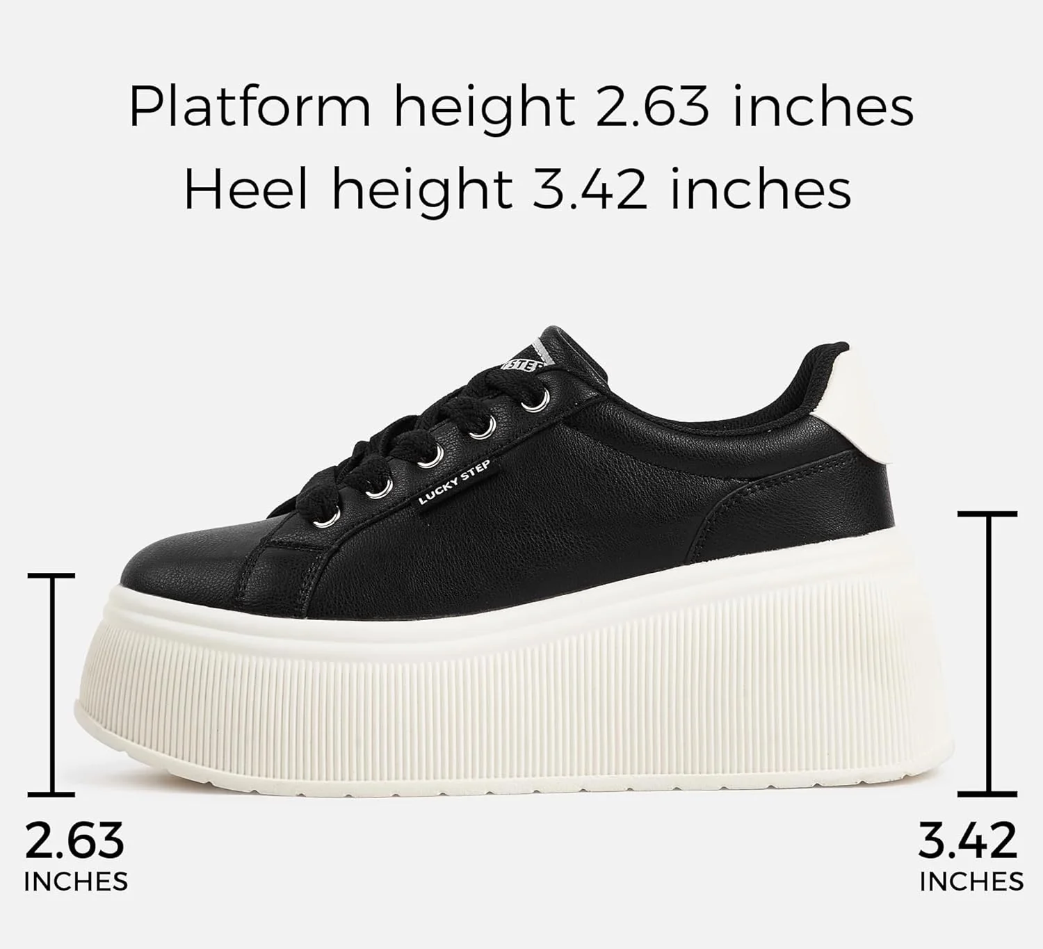 LUCKY STEP Black Canvas Low Top Fashion Sneakers Trainers Women US8 NEW - Image 4