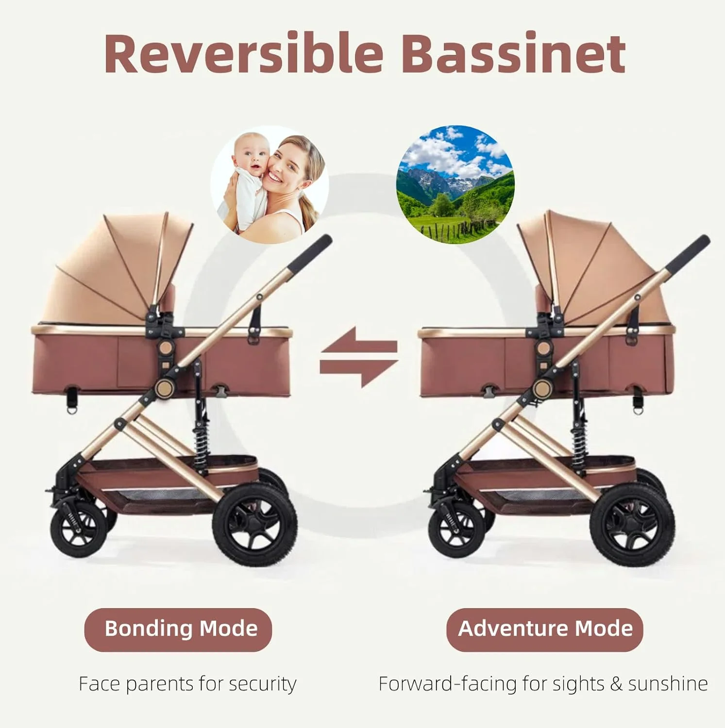 Gdaytao 3-in-1 Prams Convertible Baby Stroller Pram with Extra-Wide DEMO - Image 3