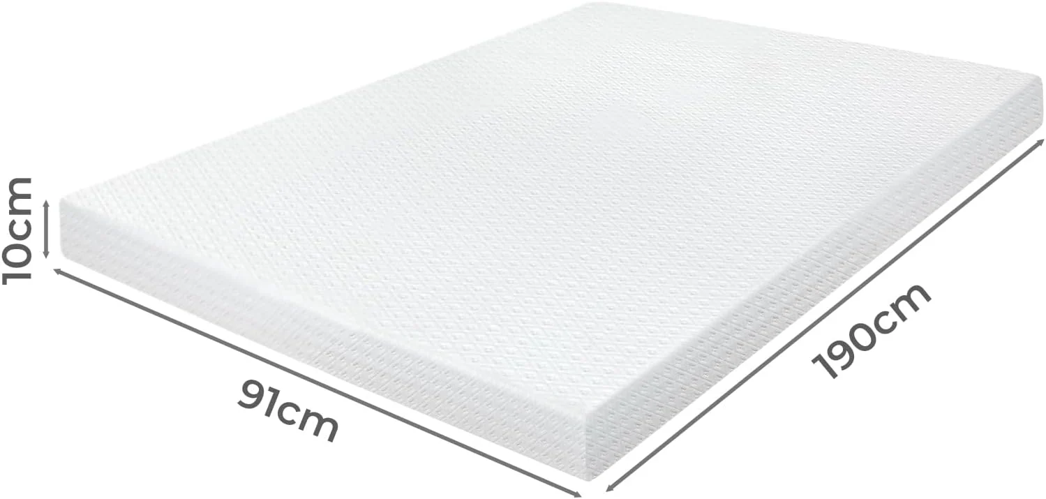 DREAMZ Single Mattress Topper Gel Bamboo Charcoal Memory Foam Blue White DEMO - Image 2
