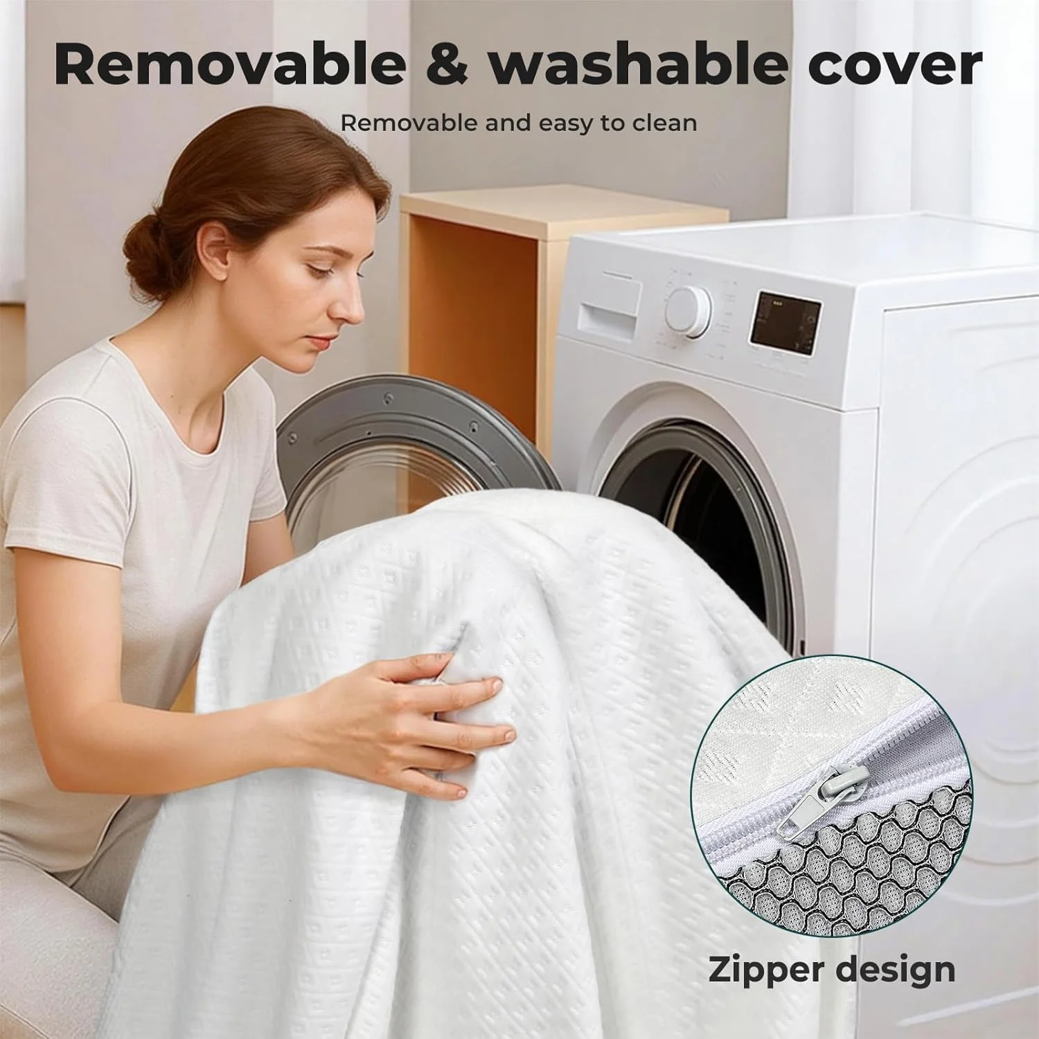 DREAMZ Single Mattress Topper Gel Bamboo Charcoal Memory Foam Blue White DEMO - Image 6