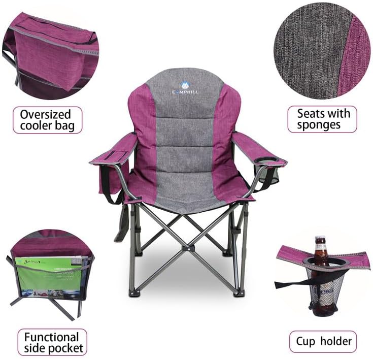 Northroad Oversized Chairs Portable Camping Chair Padded Outdoor Folding DEMO - Image 4