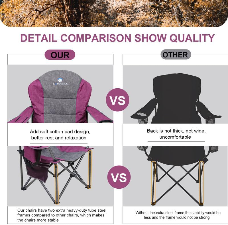 Northroad Oversized Chairs Portable Camping Chair Padded Outdoor Folding DEMO - Image 5