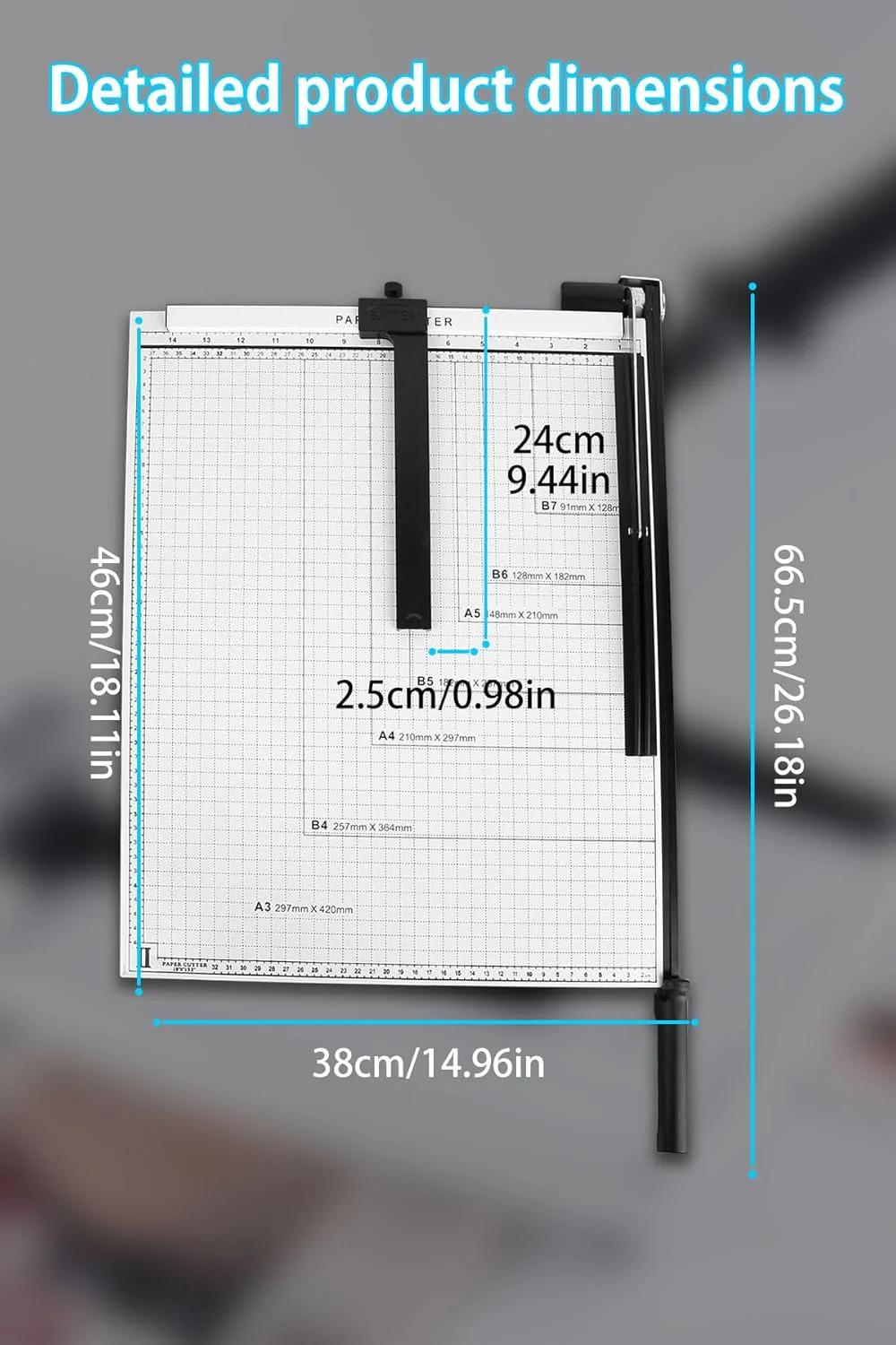 ZAOZAOLLND Heavy Duty A3 Paper Trimmer with Safety Guard, White, Precision DEMO - Image 2