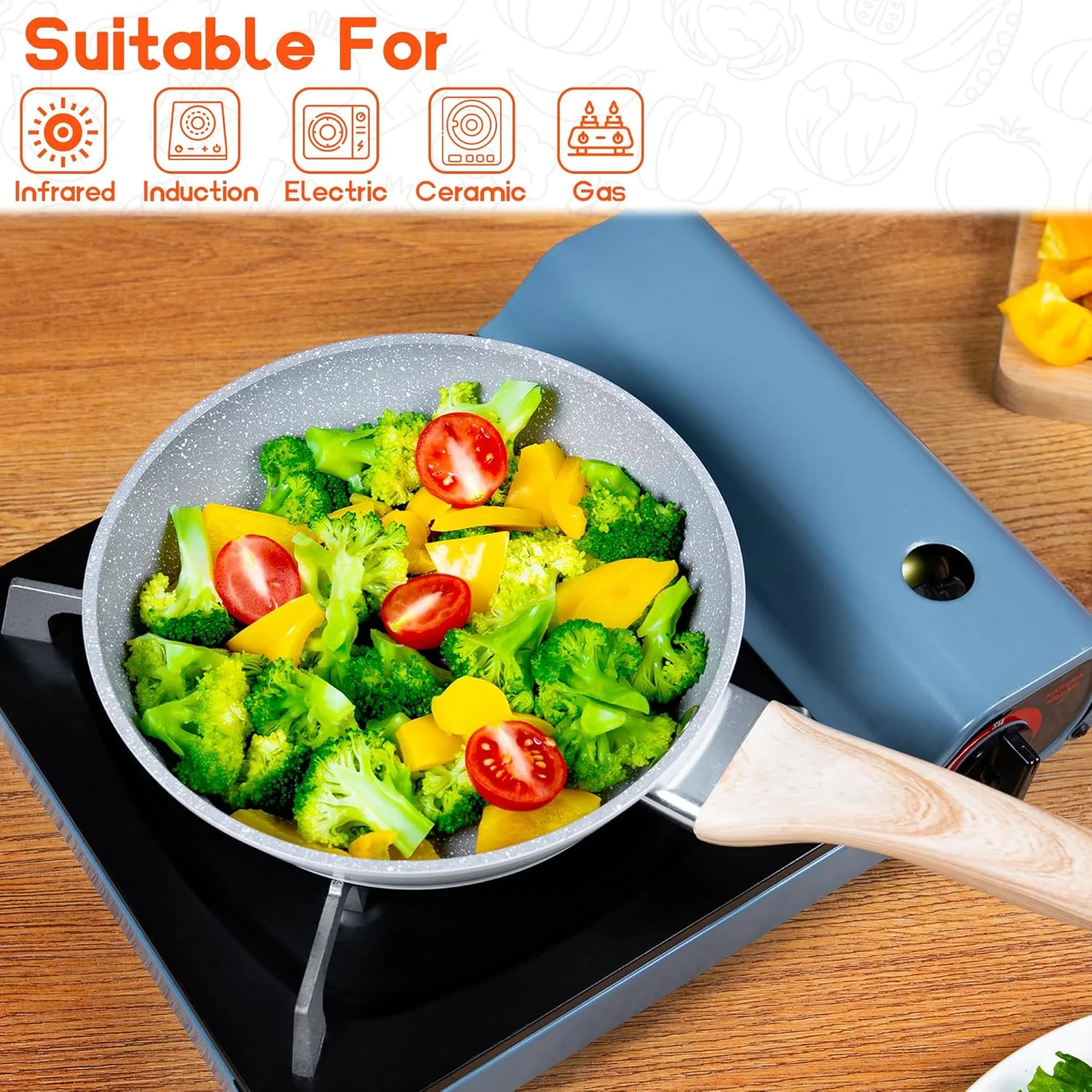 ONLY HOME Ceramic Nonstick Frying Pan Skillet, Healthy Toxin-Free, 20cm NEW - Image 7