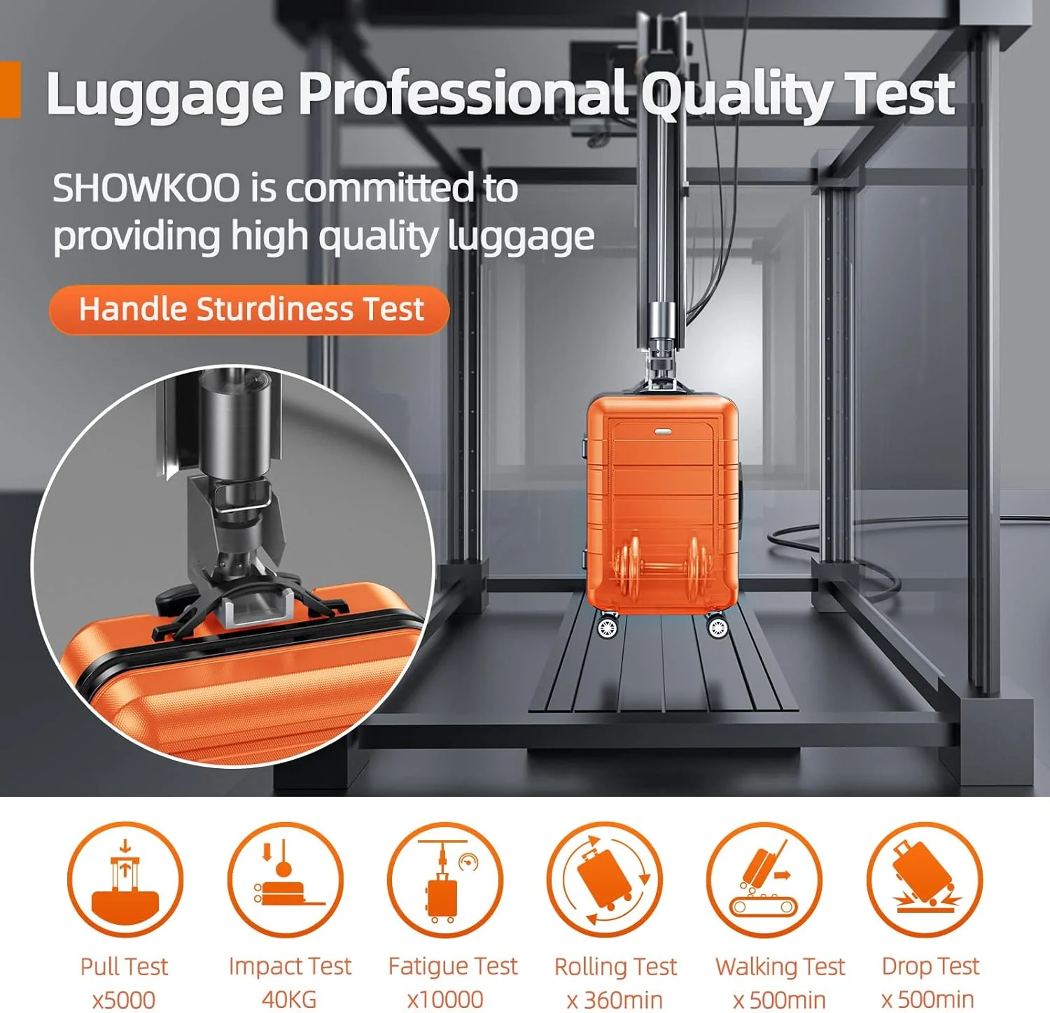 SHOWKOO Expandable Luggage Sets Durable ABS Suitcase Double Wheels Size DEMO - Image 7