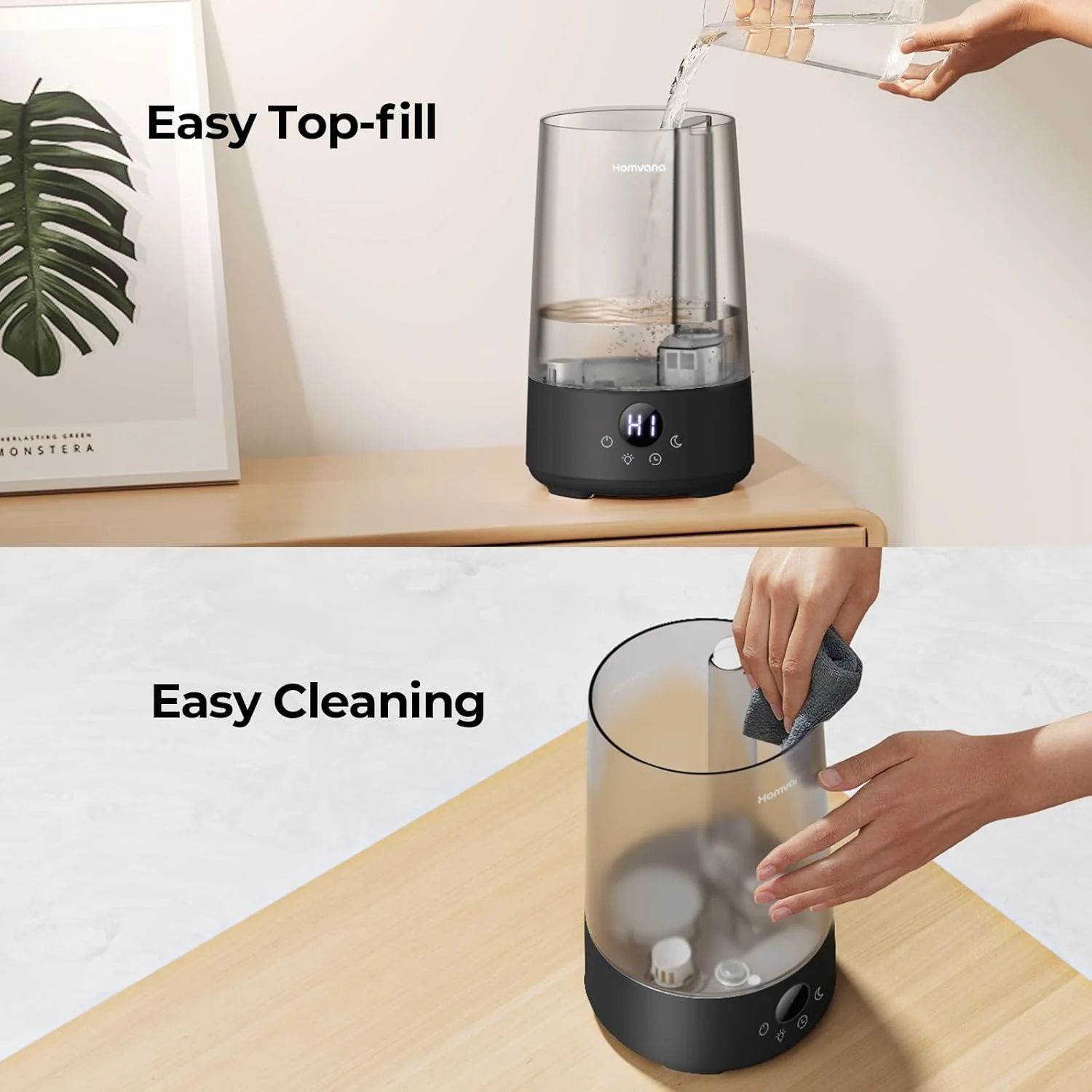 Homvana 3.6L Top-Fill Cool Mist Single Room Humidifier for Home, Grey NEW - Image 5
