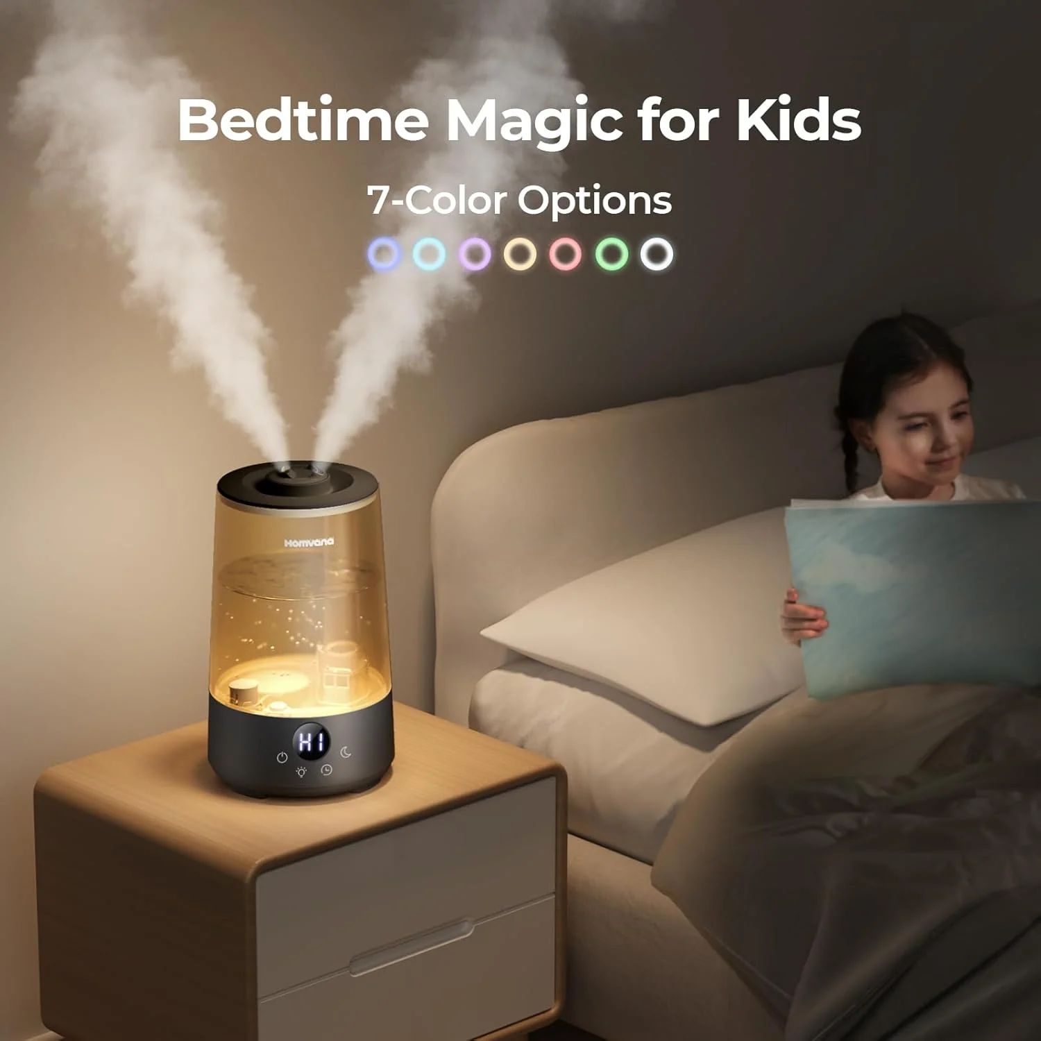Homvana 3.6L Top-Fill Cool Mist Single Room Humidifier for Home, Grey NEW - Image 6