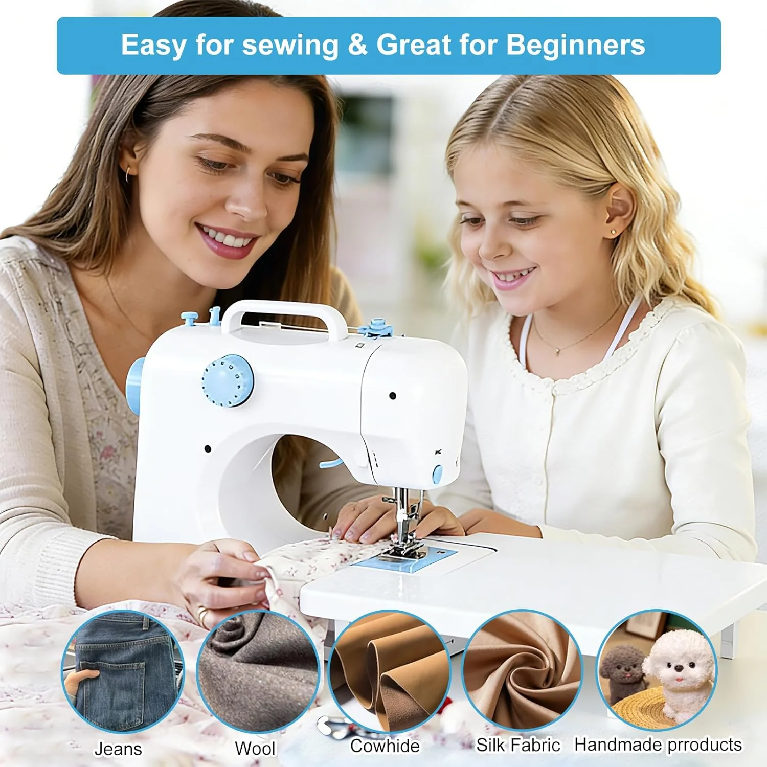 Beslike Mini Electric Sewing Machine - Portable & Compact White DEMO - Image 6
