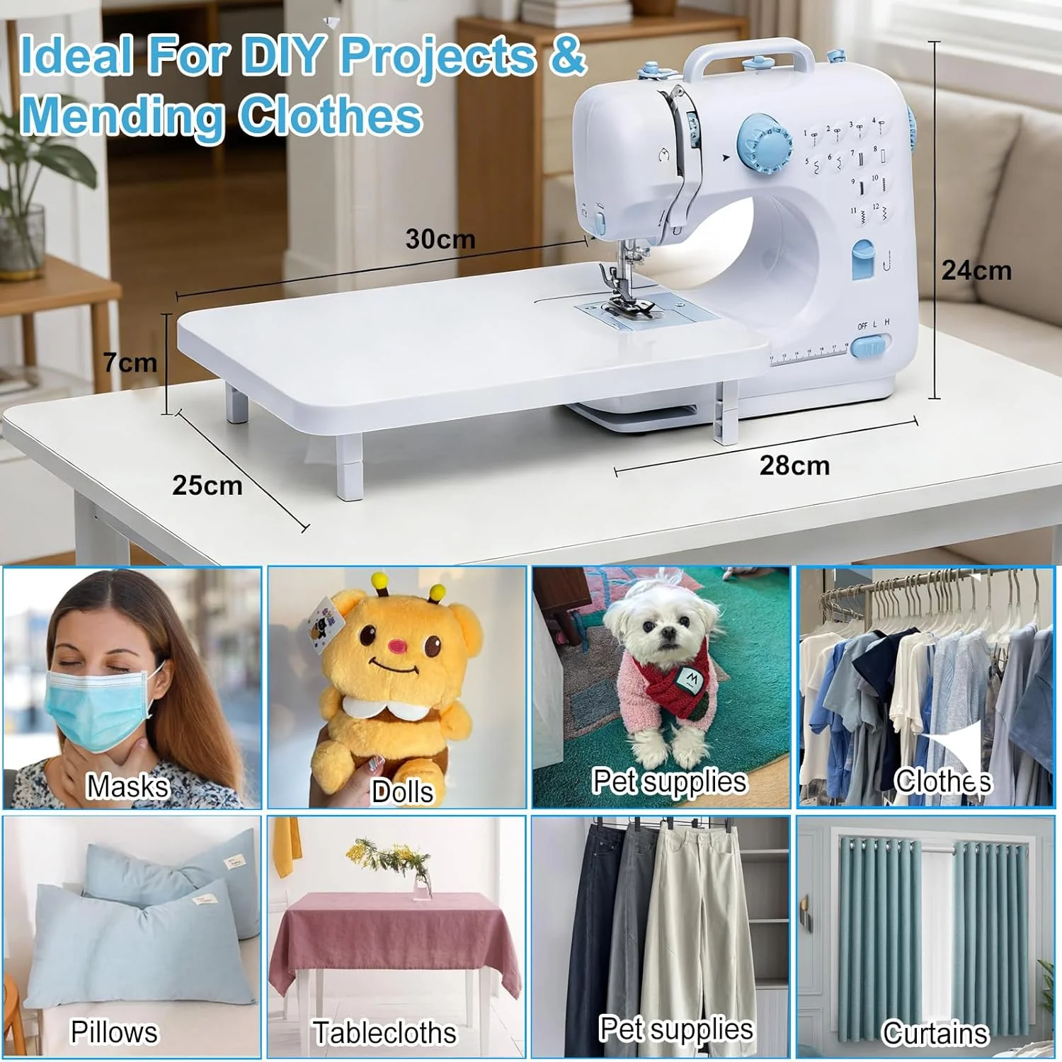 Beslike Mini Electric Sewing Machine - Portable & Compact White DEMO - Image 7