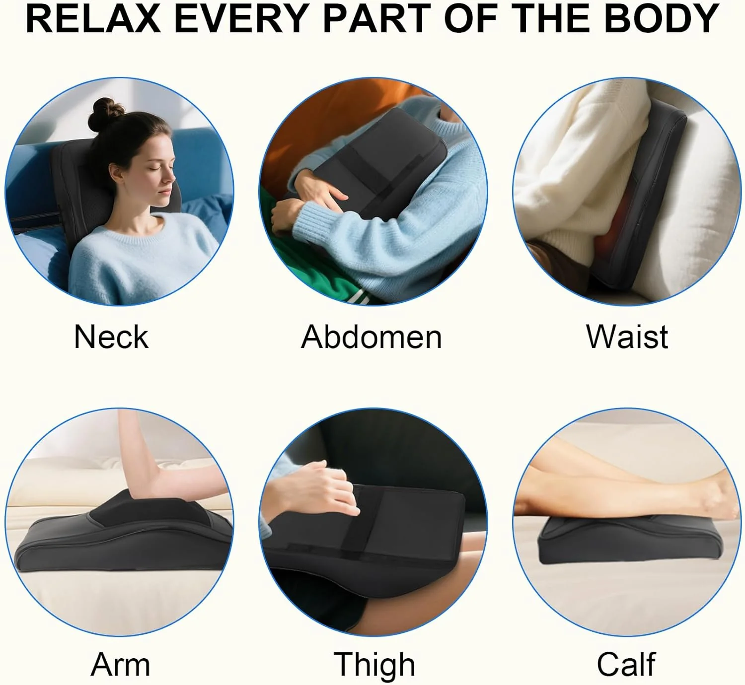 Kovizen Electric Massager Pillow with 3D Kneading Heat for Back, Neck & DEMO - Image 6