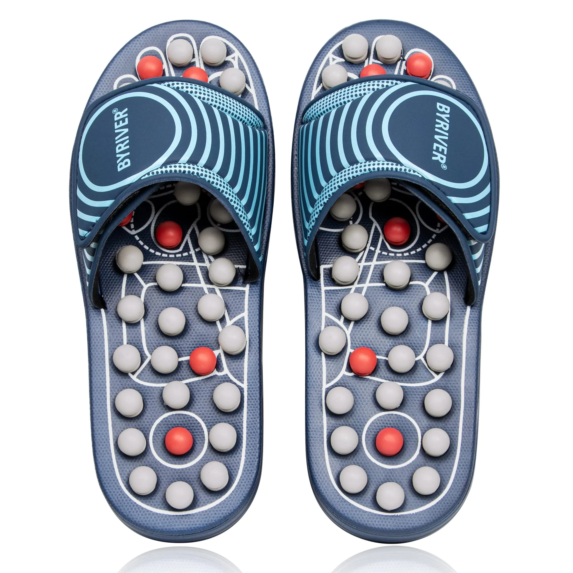 BYRIVER Blue Spring Slippers Deep Tissue Foot Massager for Neuropathy, XL DEMO