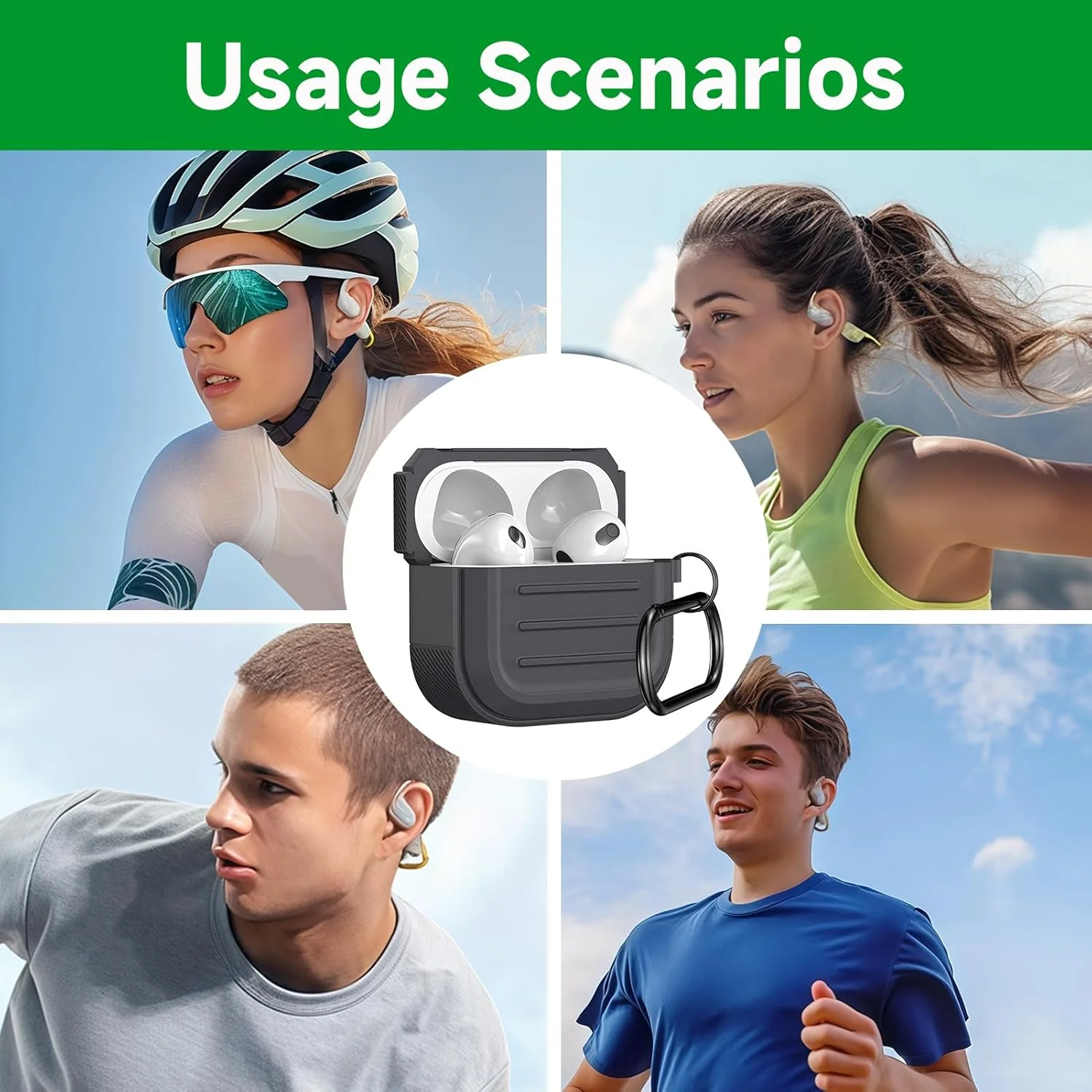 Shingidea Shock Resistant Silicone AirPods 3 Protective Cases Black Beige DEMO - Image 6