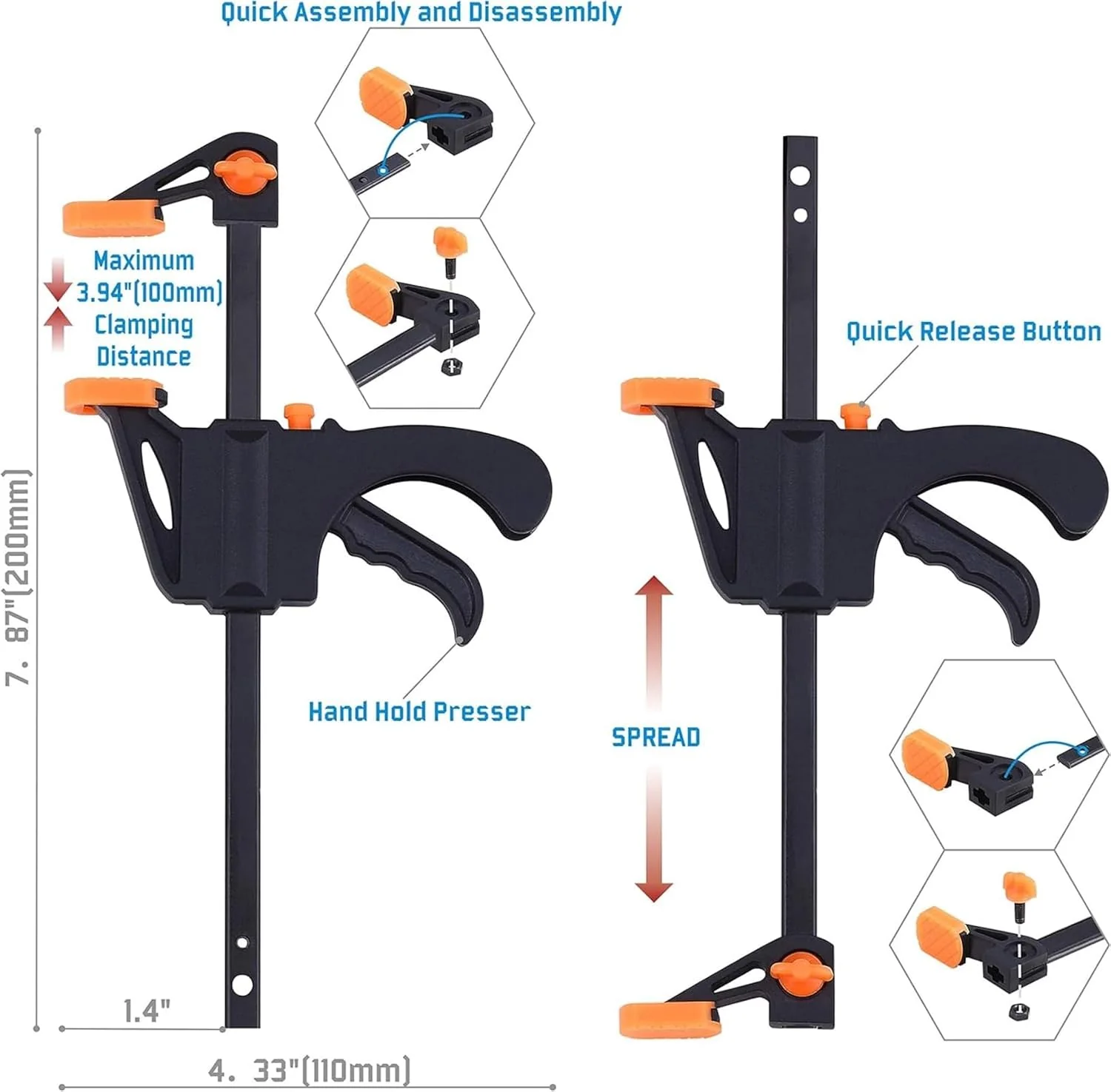 Ssumght 90 Degree Corner Clamps for Woodworking Jigs White Workholding DEMO - Image 3