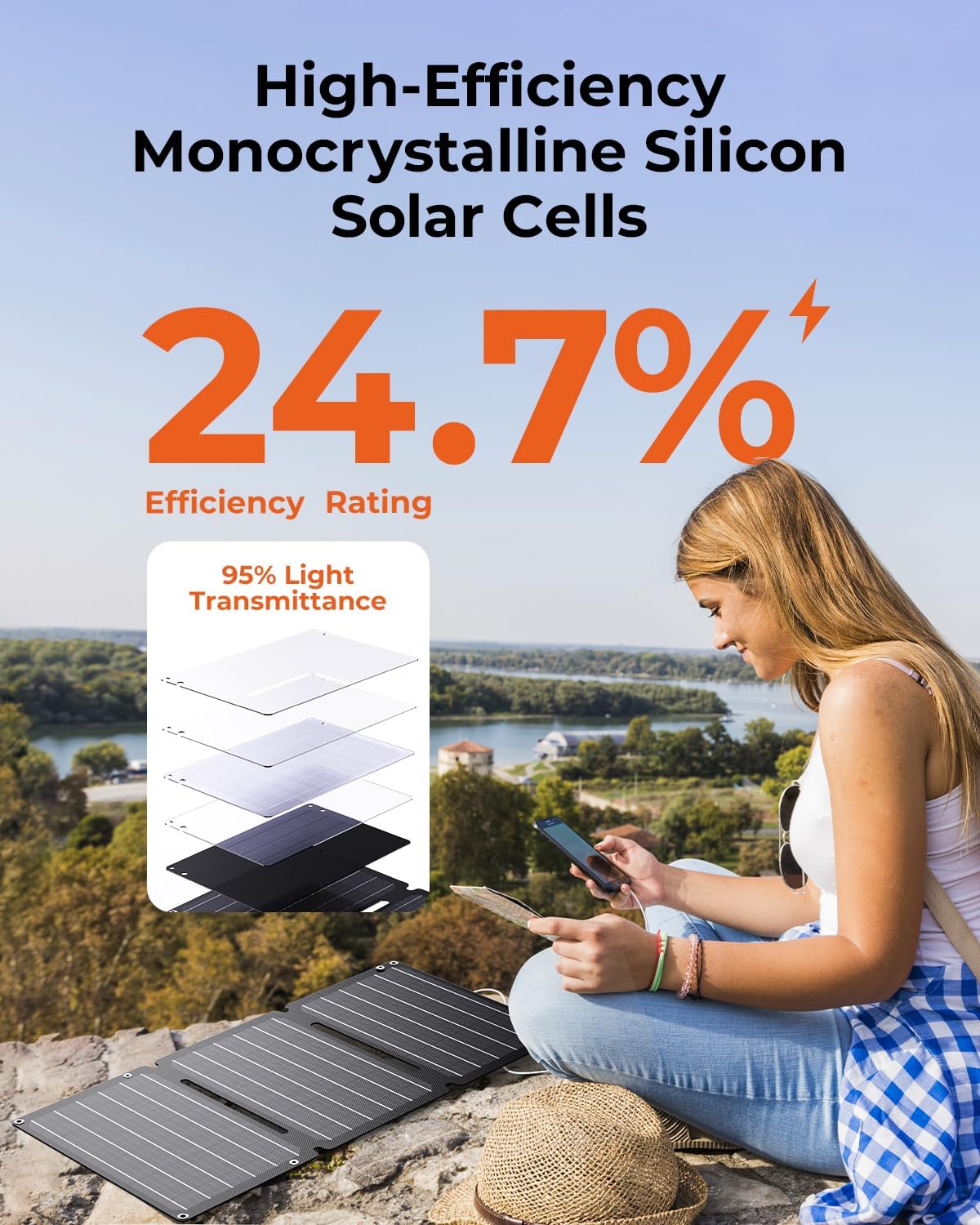 BigBlue 30W Solar Panel Charger with Fast Charging USB-A, USB-C and DC DEMO - Image 5