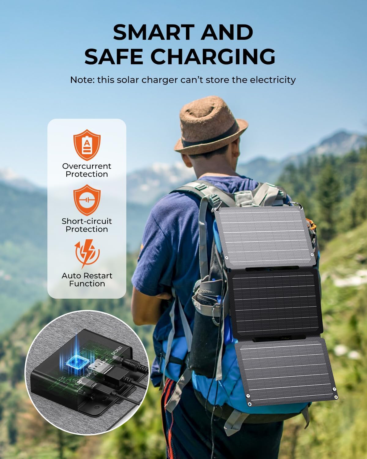 BigBlue 30W Solar Panel Charger with Fast Charging USB-A, USB-C and DC DEMO - Image 6