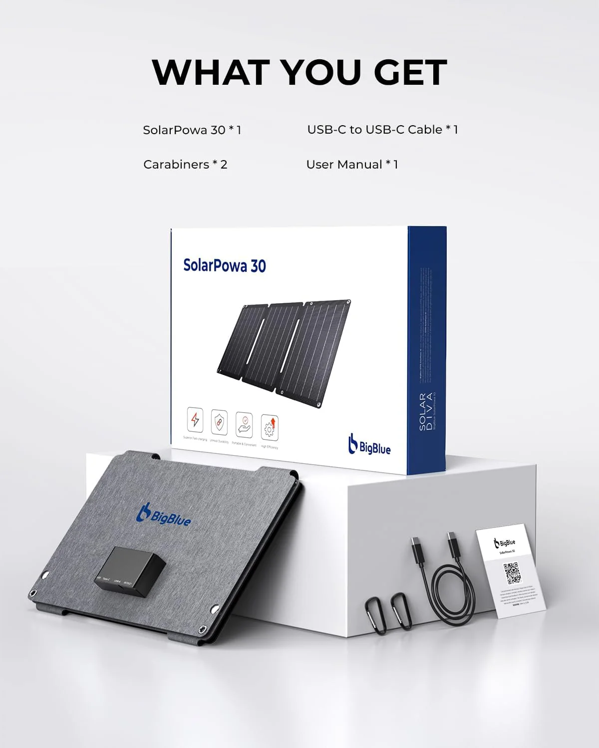 BigBlue 30W Solar Panel Charger with Fast Charging USB-A, USB-C and DC DEMO - Image 7