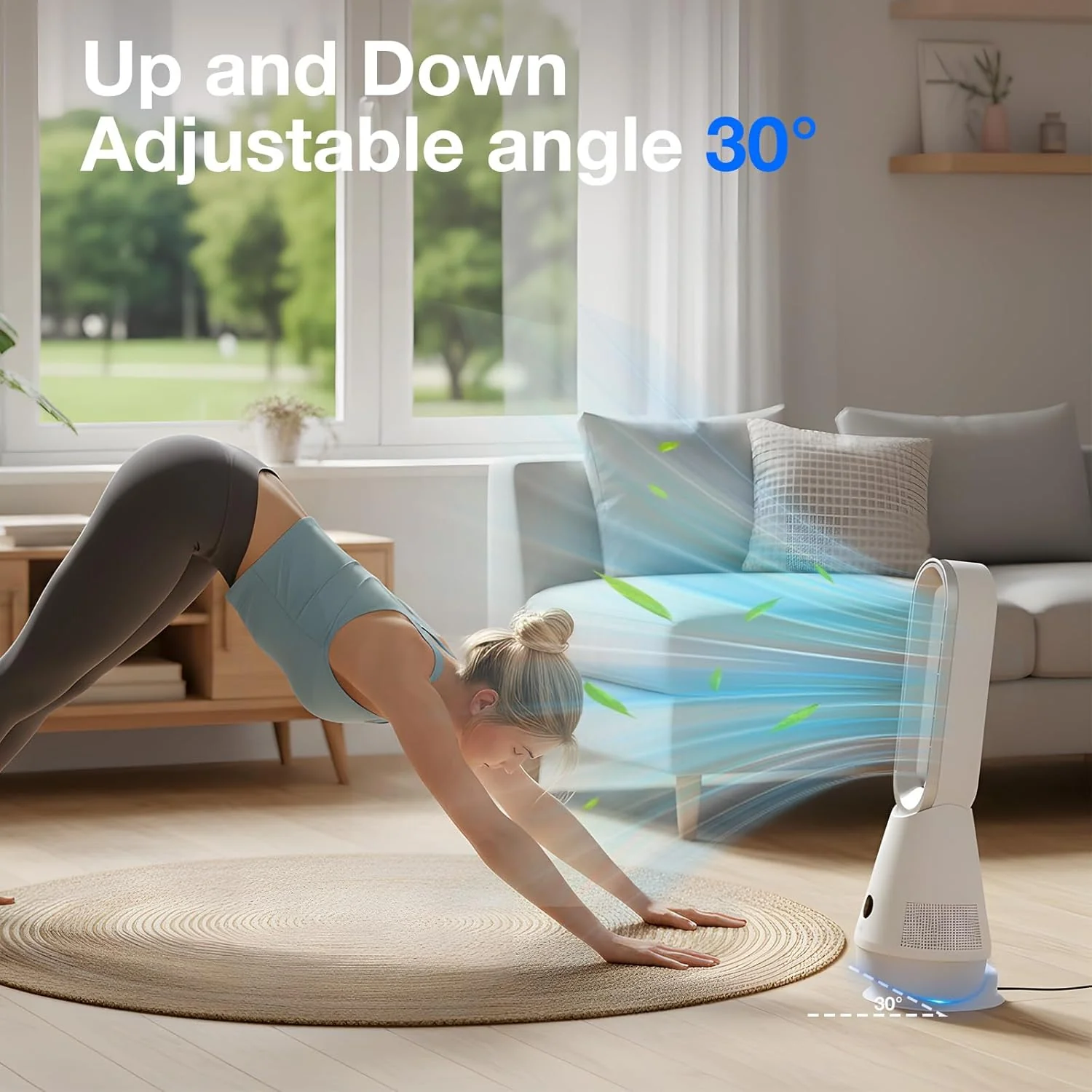 ADVWIN Bladeless Tower Fan with Activated Carbon Filter Remote Control DEMO - Image 3