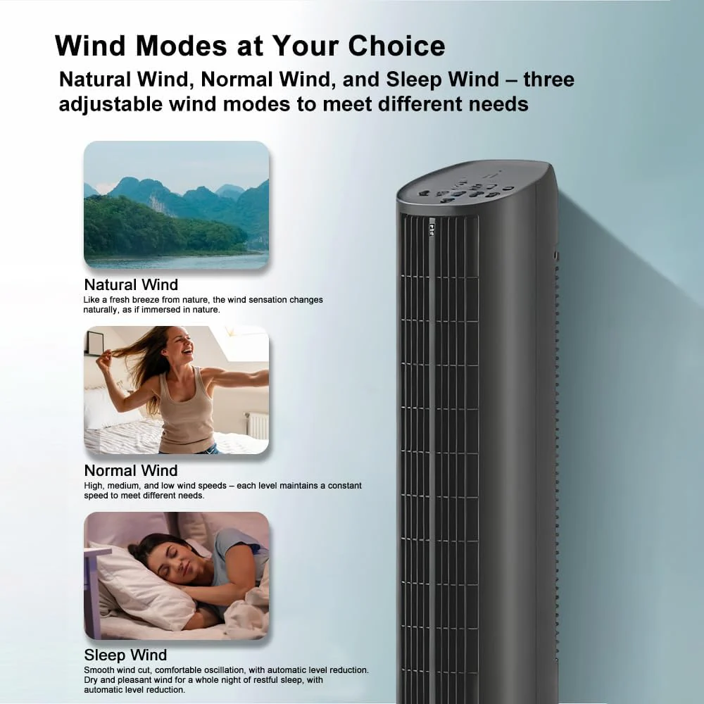 BELEAAD 3L Evaporative Air Cooler Tower Fan with 98cm Height, Black Size DEMO - Image 3