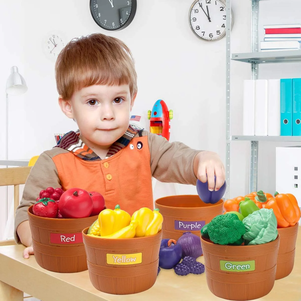 JIETENGFEI 5 Fruit Veg Play Food Small Plastic Pretend Kitchen Toy Set Size NEW - Image 6