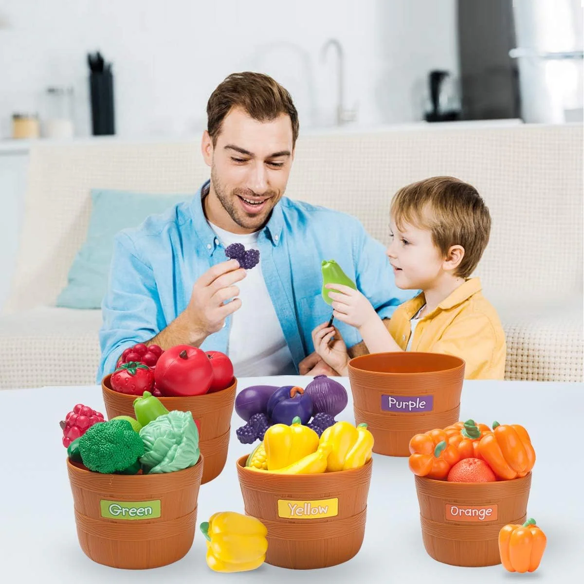 JIETENGFEI 5 Fruit Veg Play Food Small Plastic Pretend Kitchen Toy Set Size NEW - Image 7