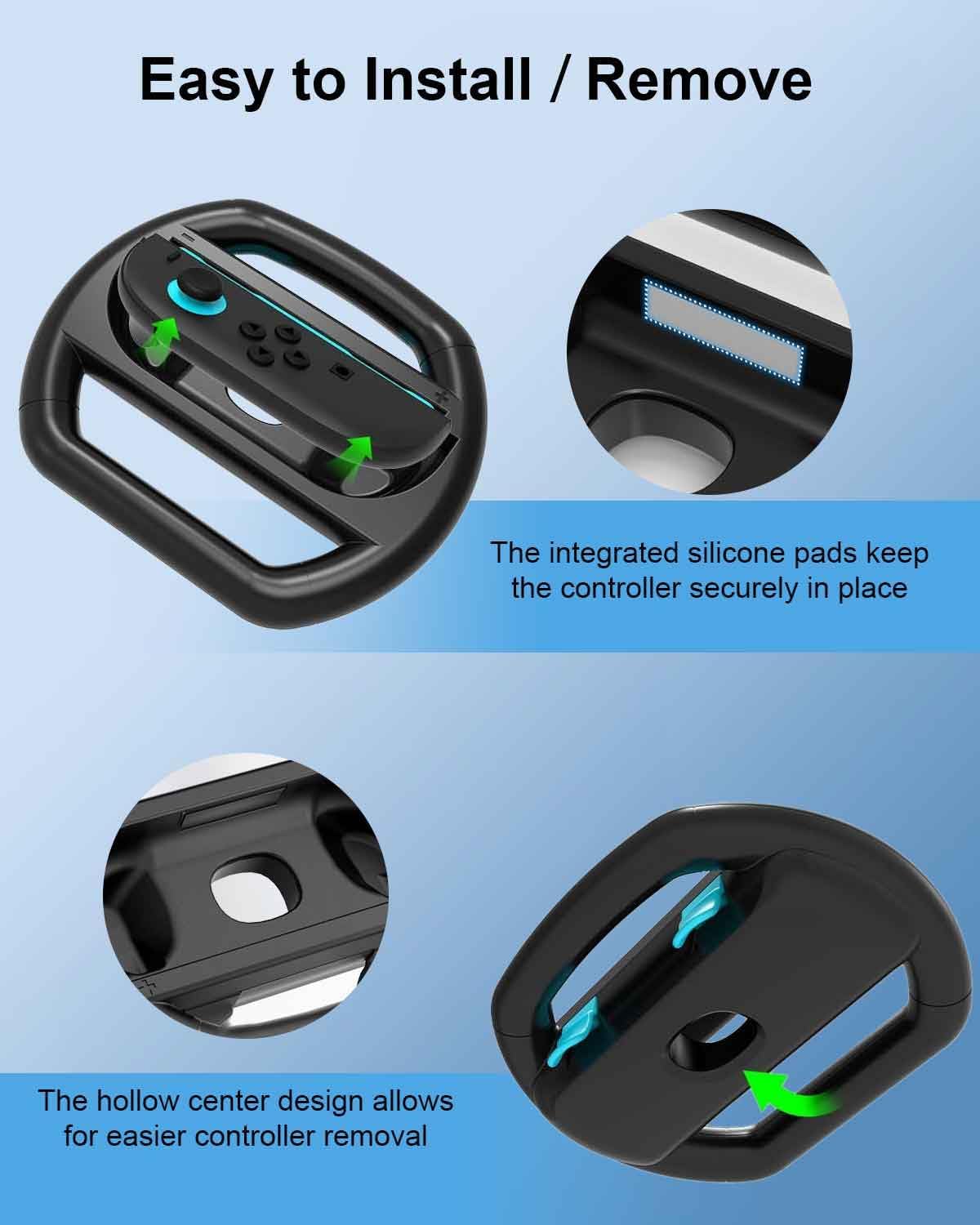 T Tersely Ergonomic Steering Wheel Grip for Nintendo Switch Controllers NEW - Image 4