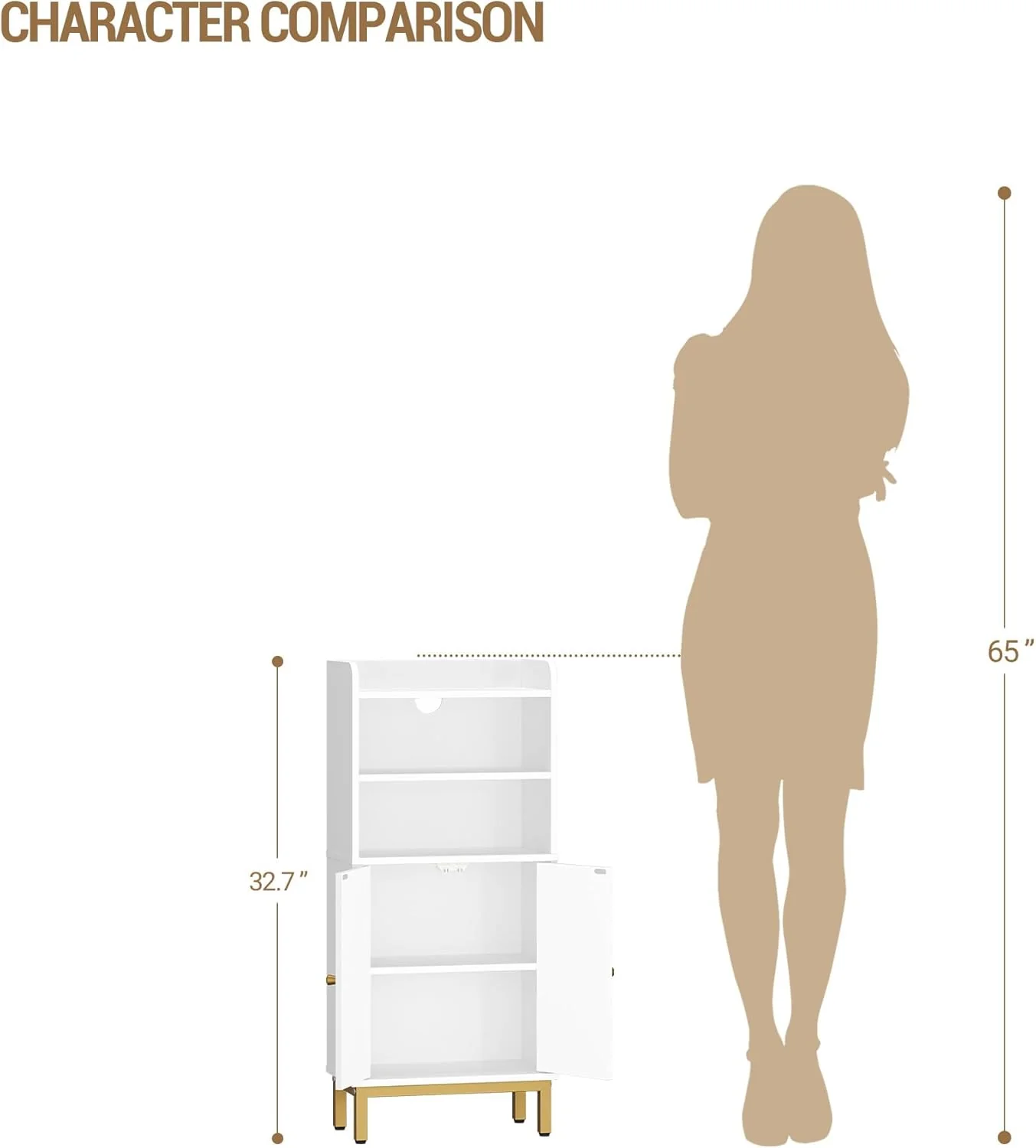 Hzuaneri Slim Floor Cabinets Bathroom Storage Cabinet Narrow Organizer DEMO - Image 9
