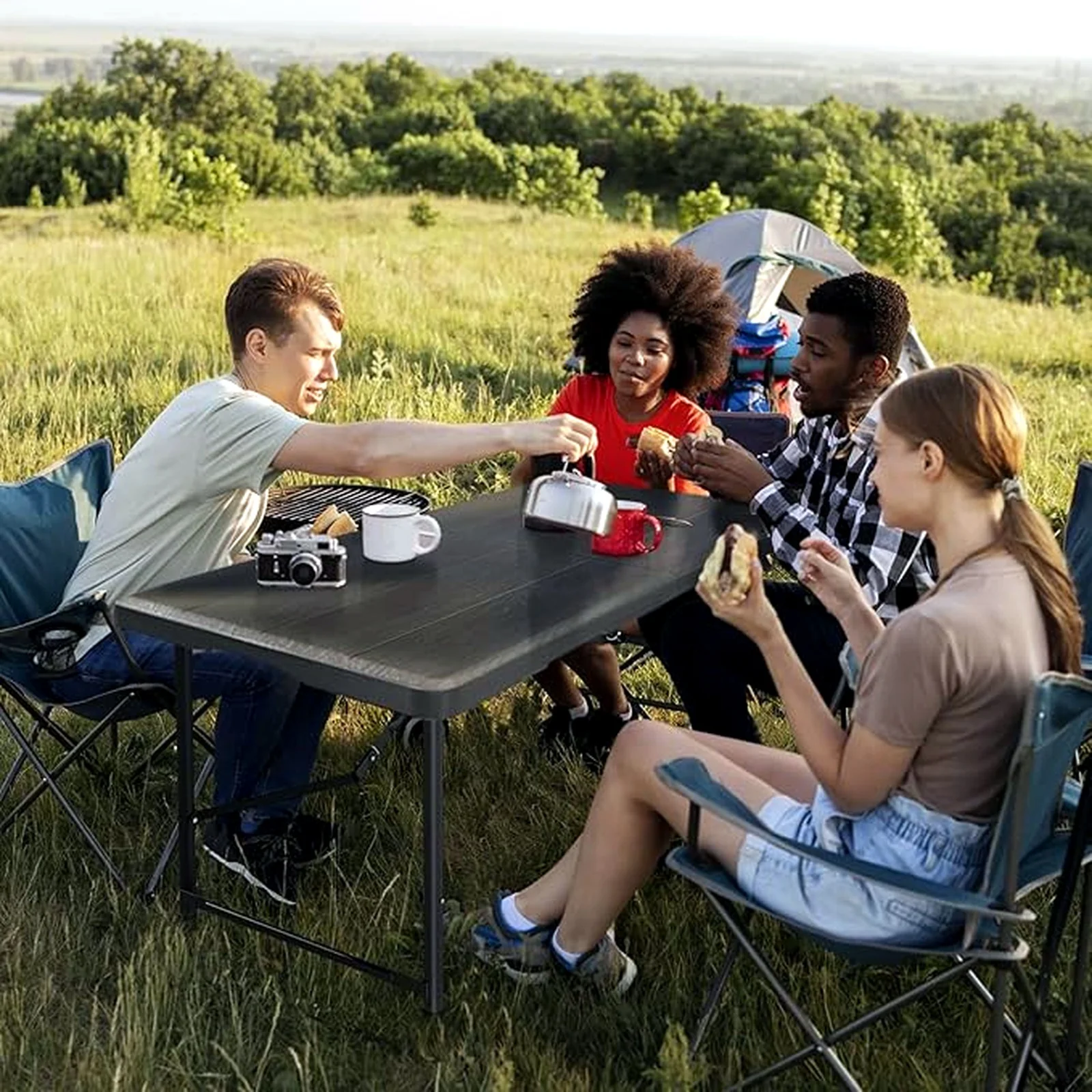 Hsundries Folding Table Heavy Duty Plastic Portable Indoor Outdoor 350lbs NEW - Image 2