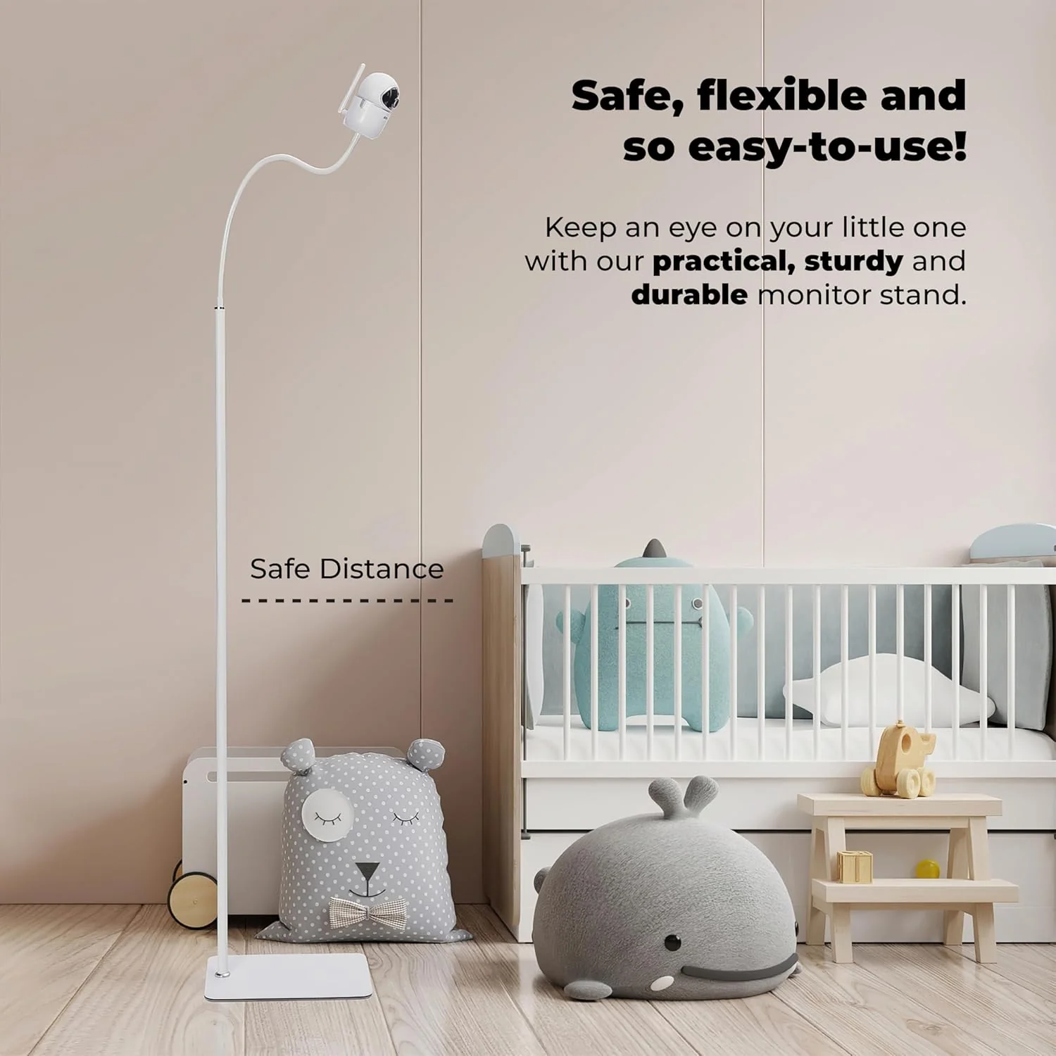goozie Adjustable White Baby Monitor Floor Stand Holder for Nursery NEW - Image 7