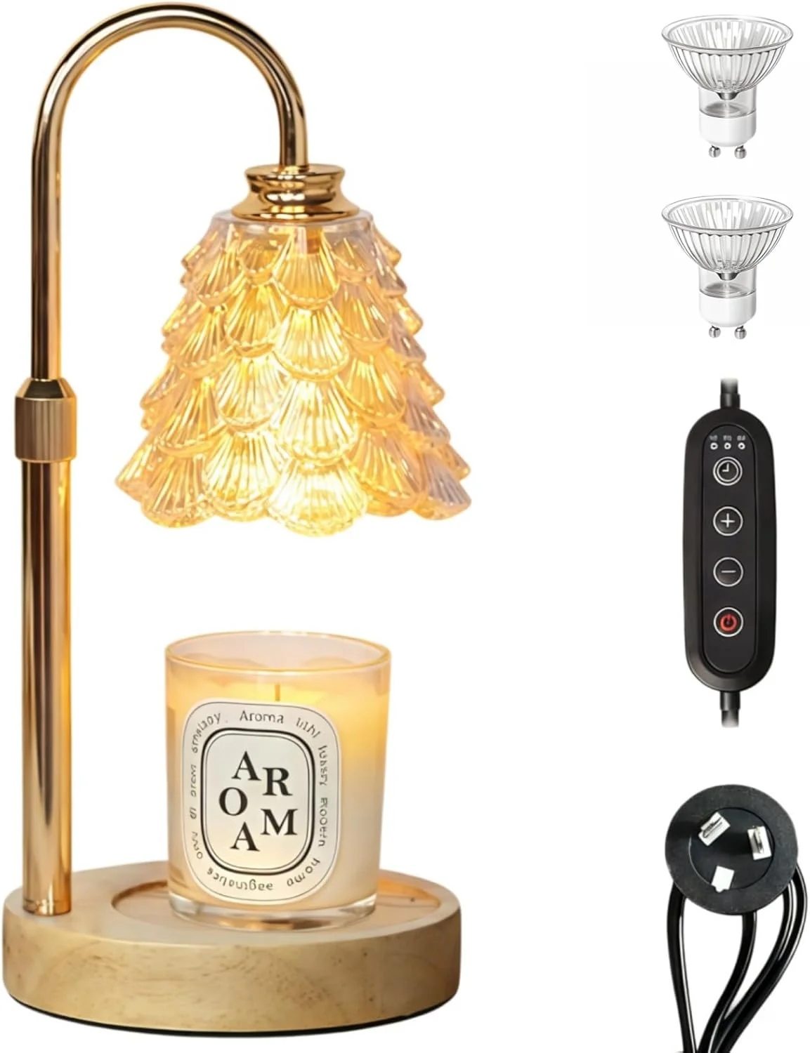 Lullaxx Yellow Table Candle Warmer Lamp with Timer and Dimming for NEW - Image 2