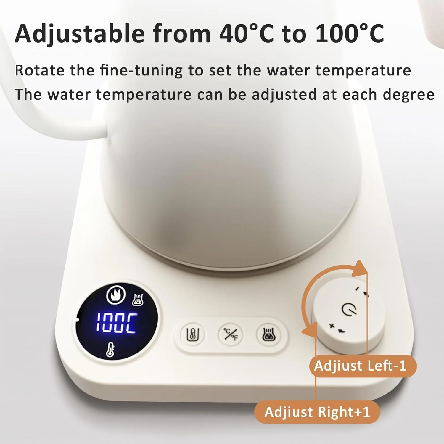 NNAKLLI Electric Kettle with Variable Temperature Control Stainless Steel DEMO - Image 4