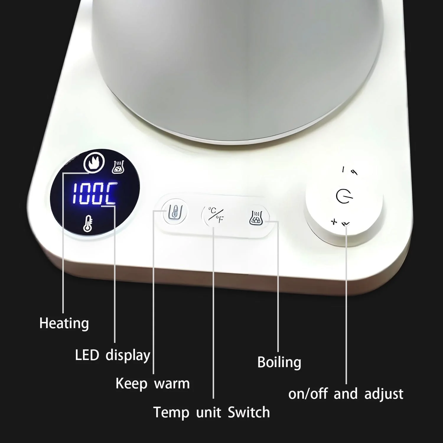 NNAKLLI Electric Kettle with Variable Temperature Control Stainless Steel DEMO - Image 6