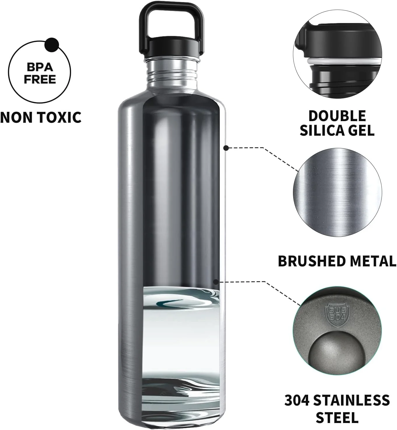 Fjbottle 2L Wide Mouth Stainless Steel Sports Water Bottle for Outdoor NEW - Image 4
