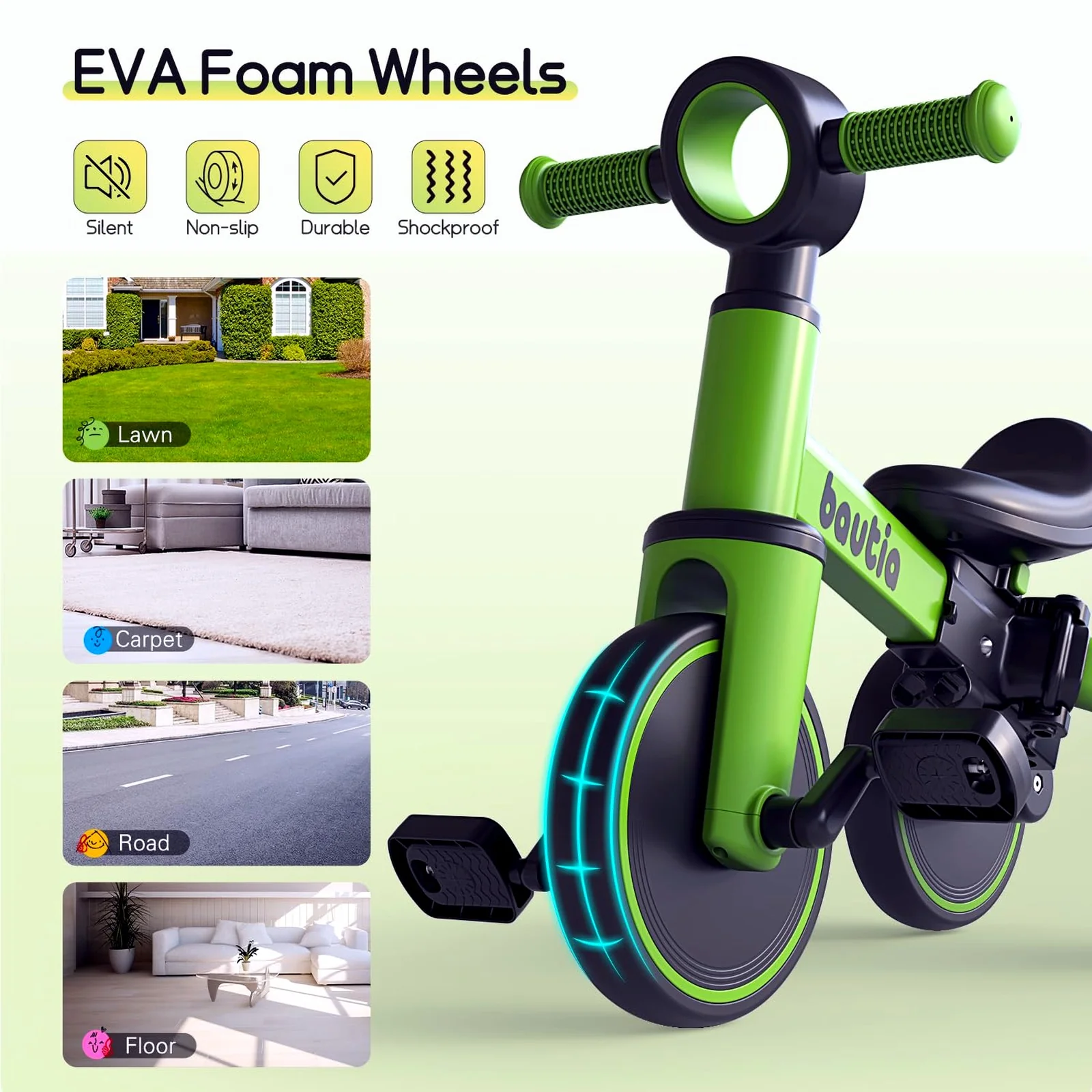 Bautia Tricycle Trikes & Bikes with Push Handle Toddlers Size 27x13x17 Size NEW - Image 7