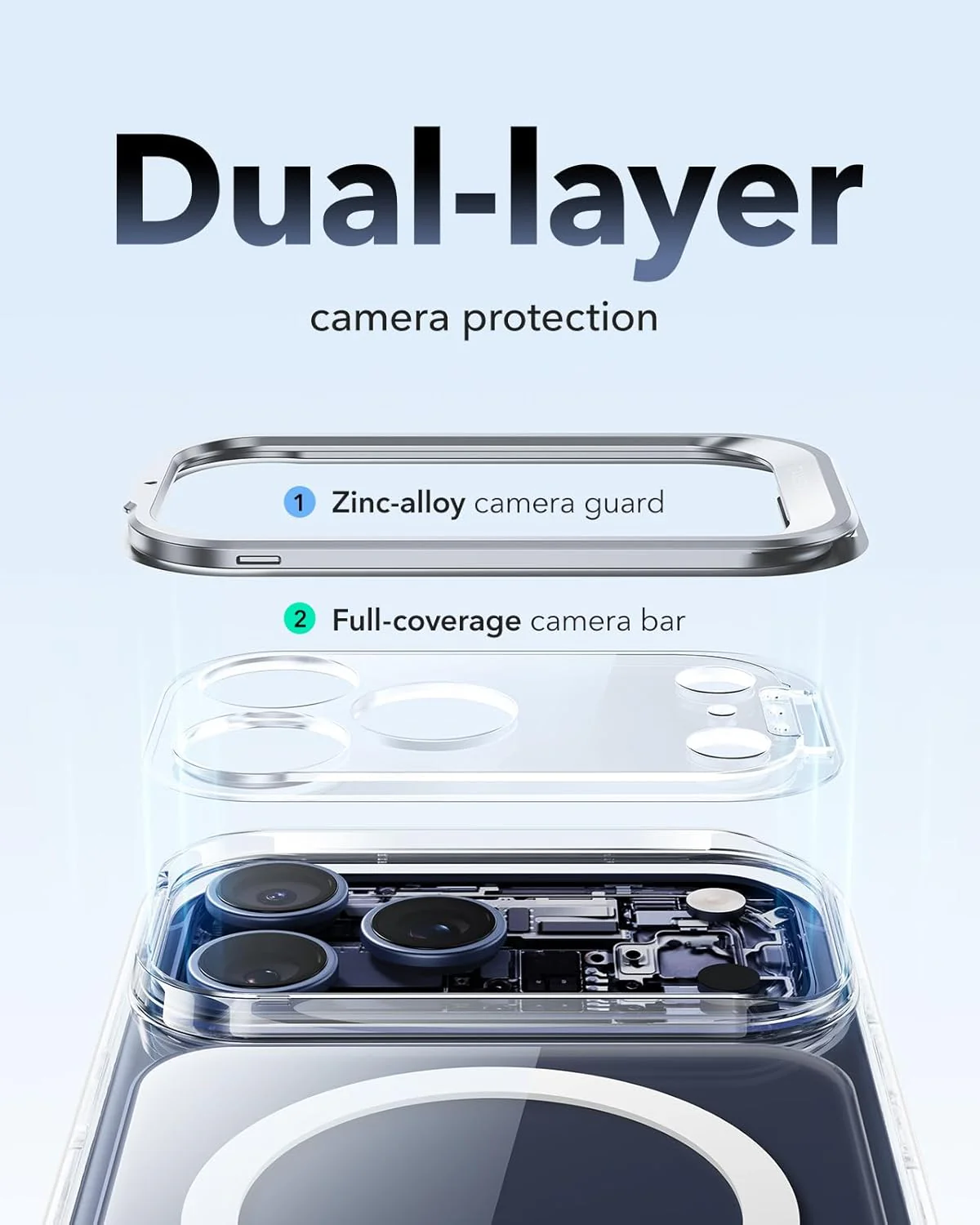 ESR Clear Phone Case with Stand and Camera Cover for iPhone 17 Pro Max Size NEW - Image 4