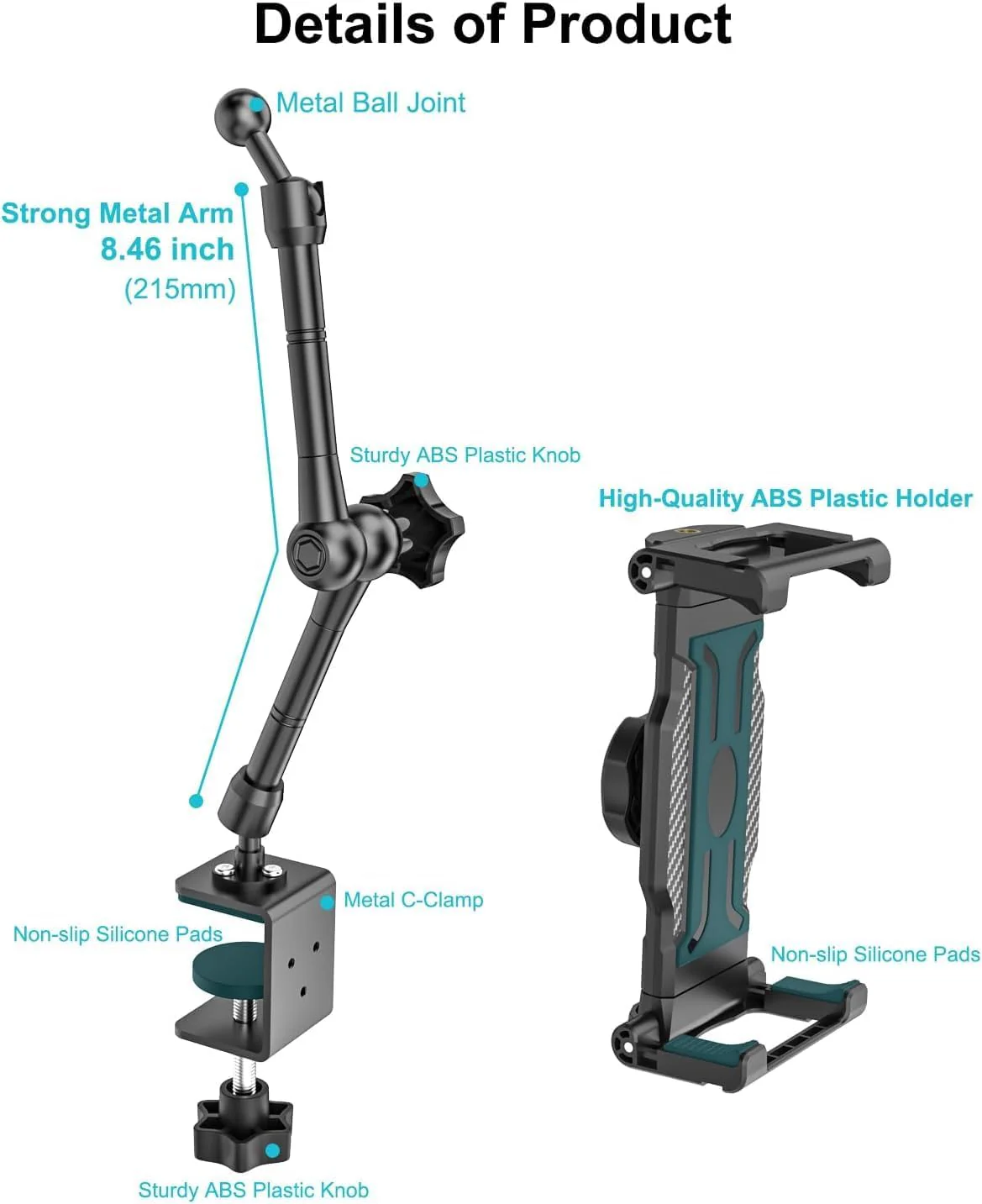 EXSHOW Adjustable Stands Metal Monitor Stand 360° Desk Mount for 15.6 Inch NEW - Image 7