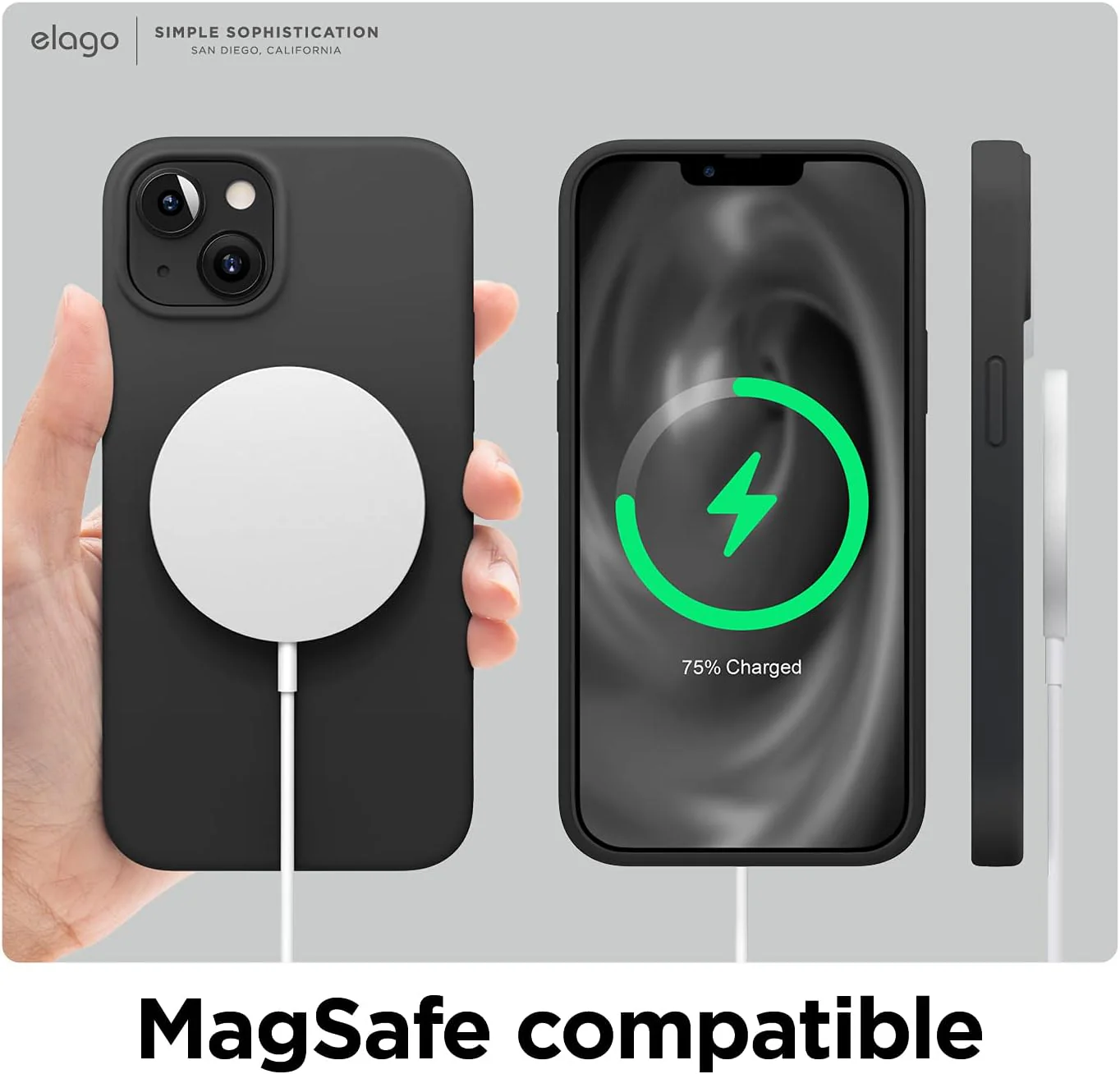 elago Liquid Silicone Phone Case for iPhone 13/14 Premium Protective Black NEW - Image 7