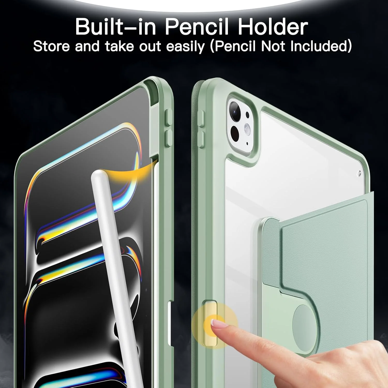 JETech Rotating Tablet Case for iPad Pro 11-Inch, Mint Green, Fits 11" 4/3 DEMO - Image 5