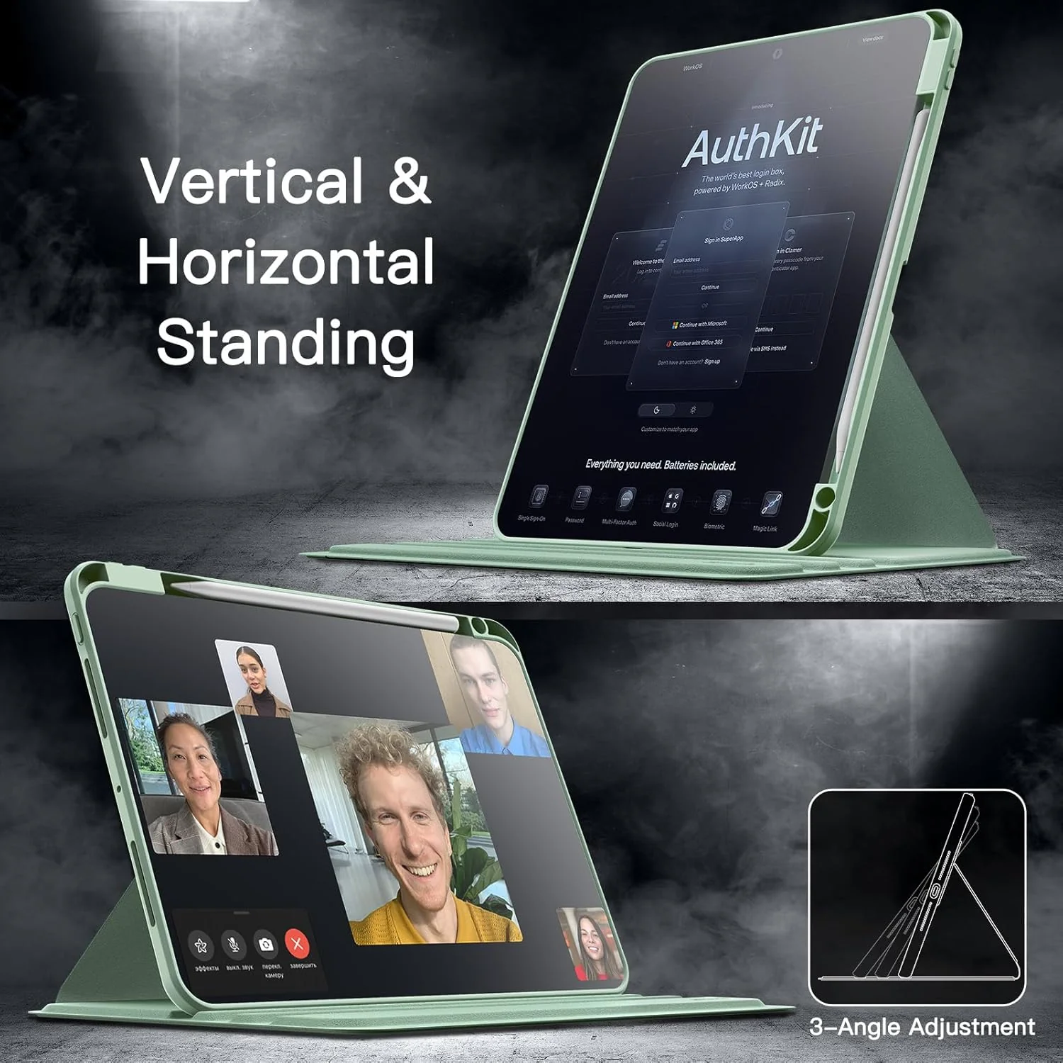 JETech Rotating Tablet Case for iPad Pro 11-Inch, Mint Green, Fits 11" 4/3 DEMO - Image 7