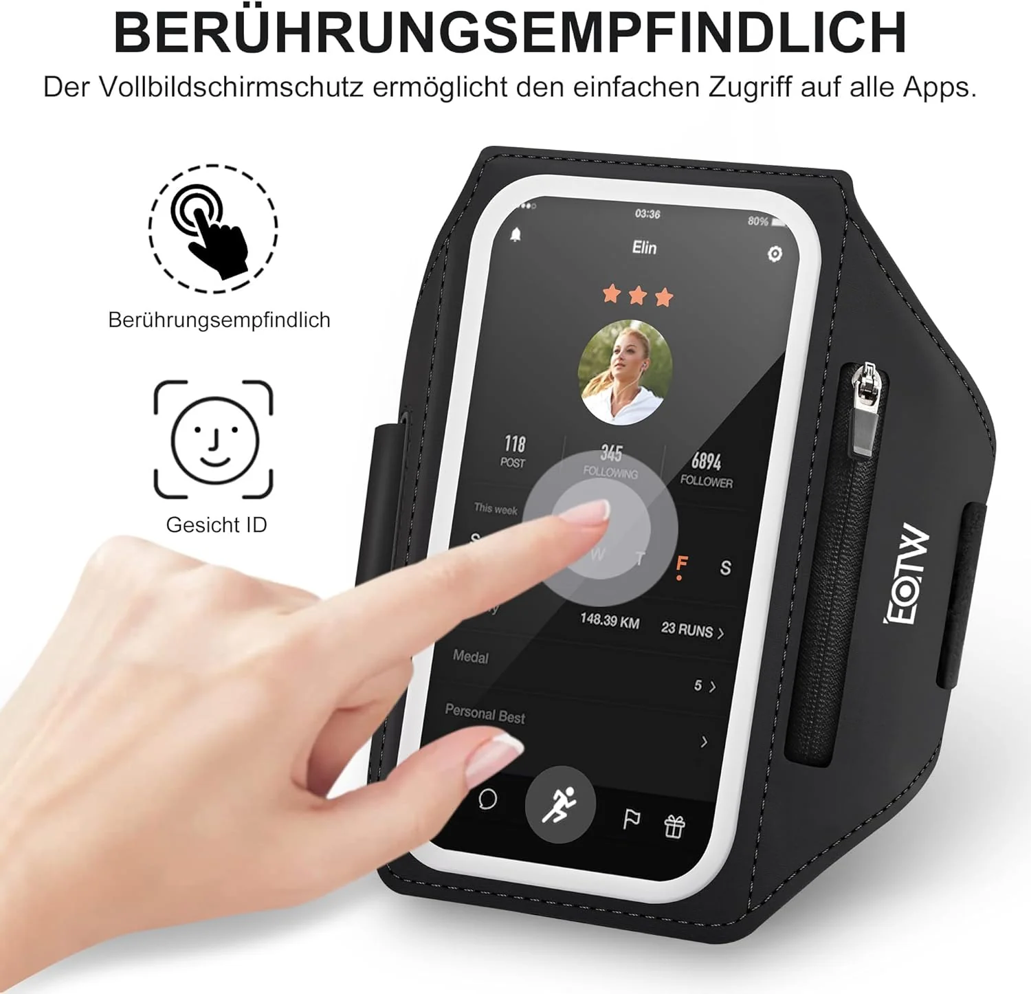 EOTW Mobile Phone Armband Holder Jogging Sports Workout Arm Band Strap NEW - Image 4