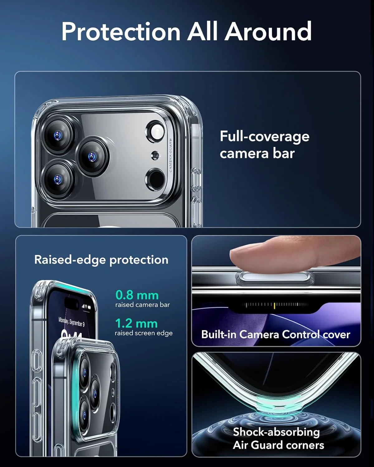 ESR Clear Protective Phone Case for iPhone 17 Pro Max with Camera Cover NEW - Image 3