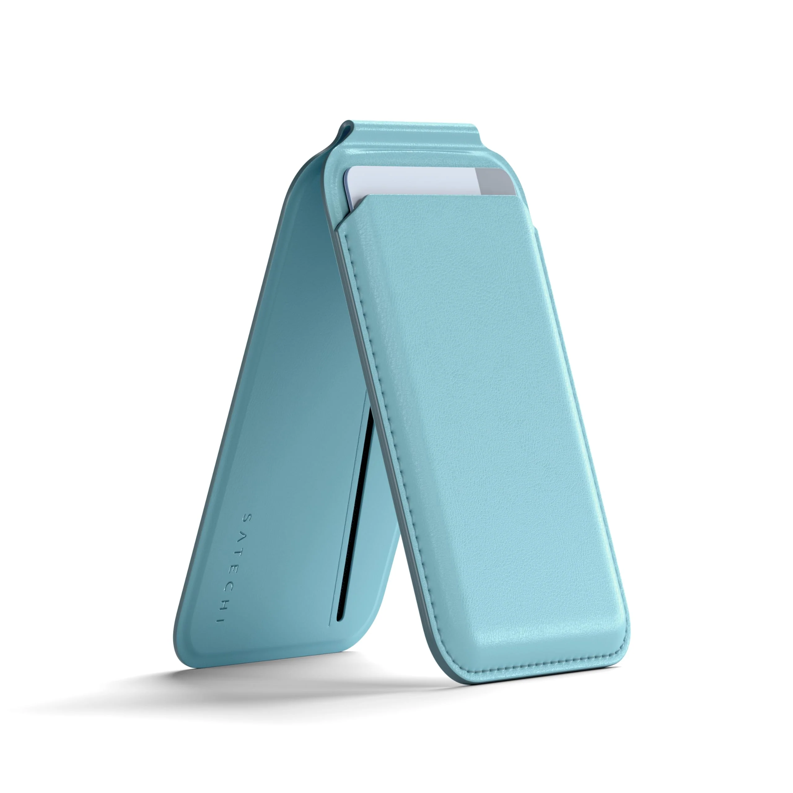 Satechi Magnetic MagSafe Wallet Adhesive Card Holder 4 Slots Light Blue DEMO