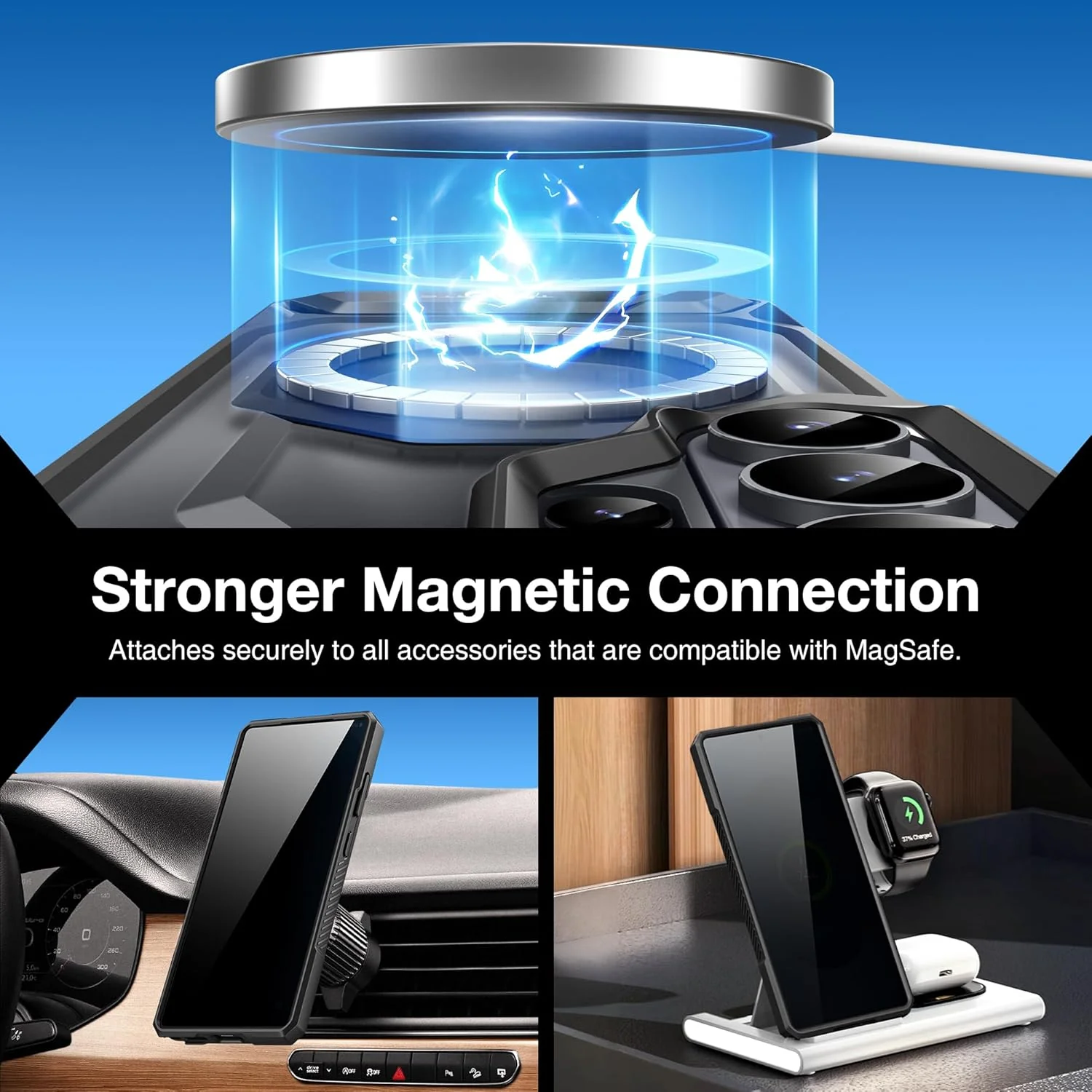Tongate Magnetic Phone Case with Aluminum Alloy Kickstand for Galaxy S26 NEW - Image 4