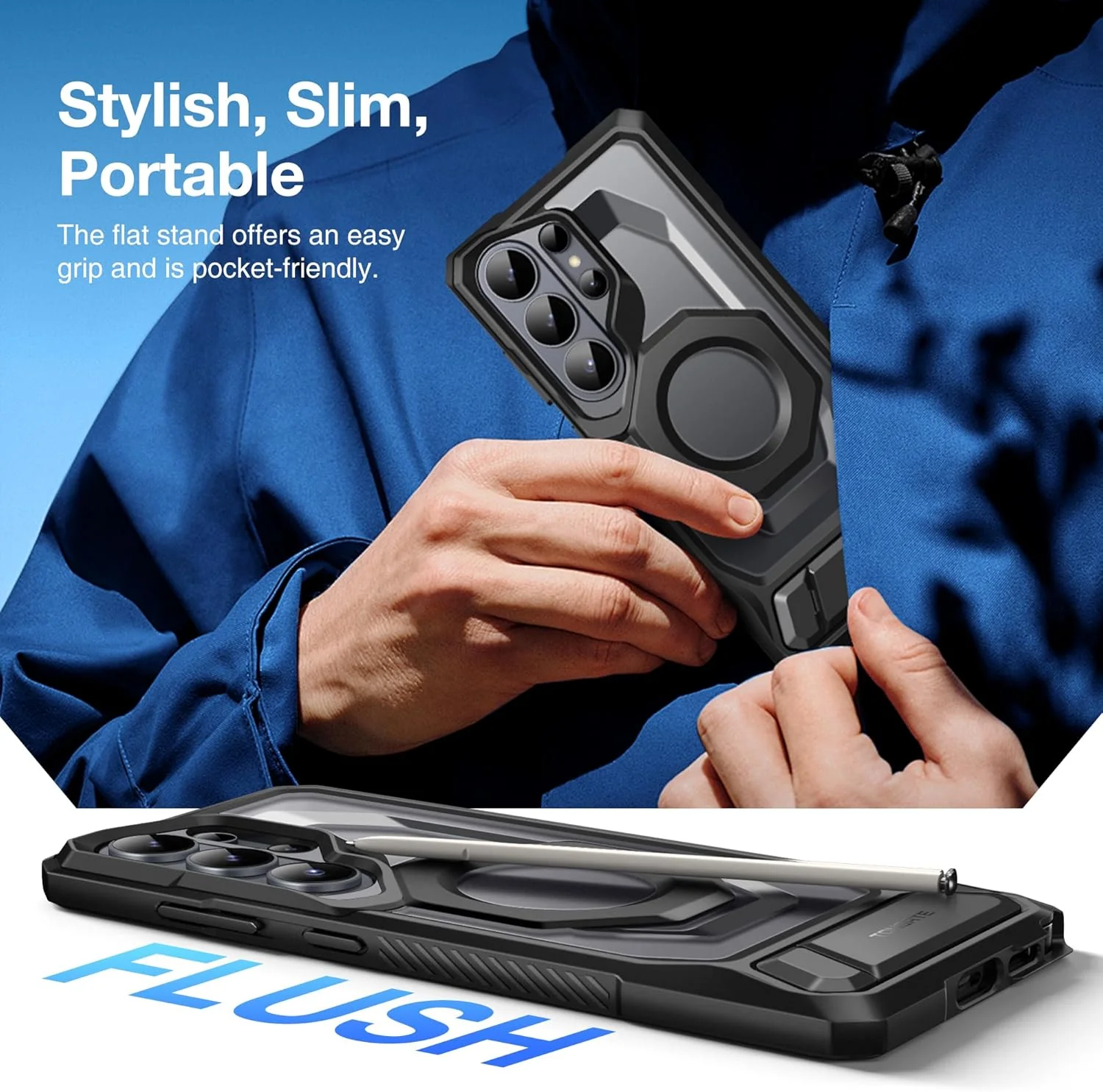Tongate Magnetic Phone Case with Aluminum Alloy Kickstand for Galaxy S26 NEW - Image 8