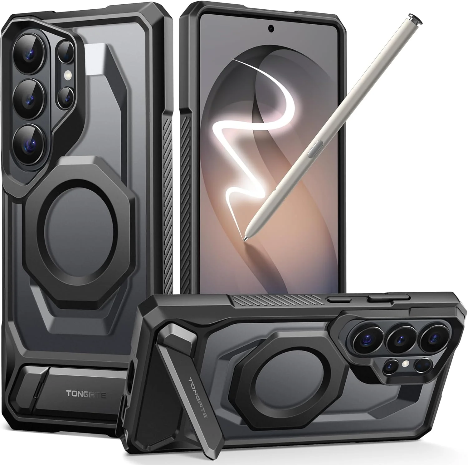 Tongate Magnetic Phone Case with Aluminum Alloy Kickstand for Galaxy S26 NEW - Image 9