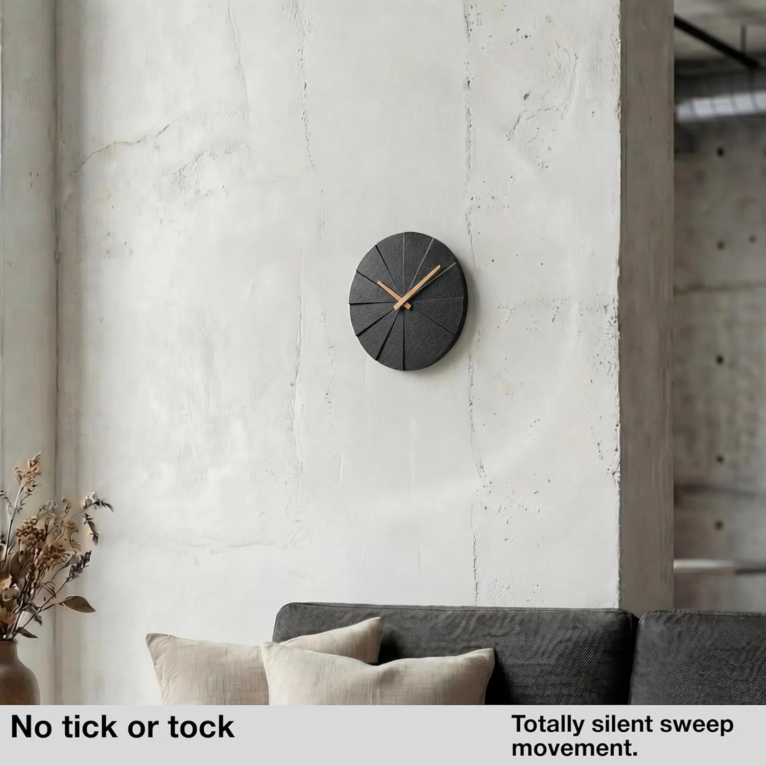 Driini Frameless Concrete Wall Clock Modern Minimalist Home Decor 10.5 DEMO - Image 6