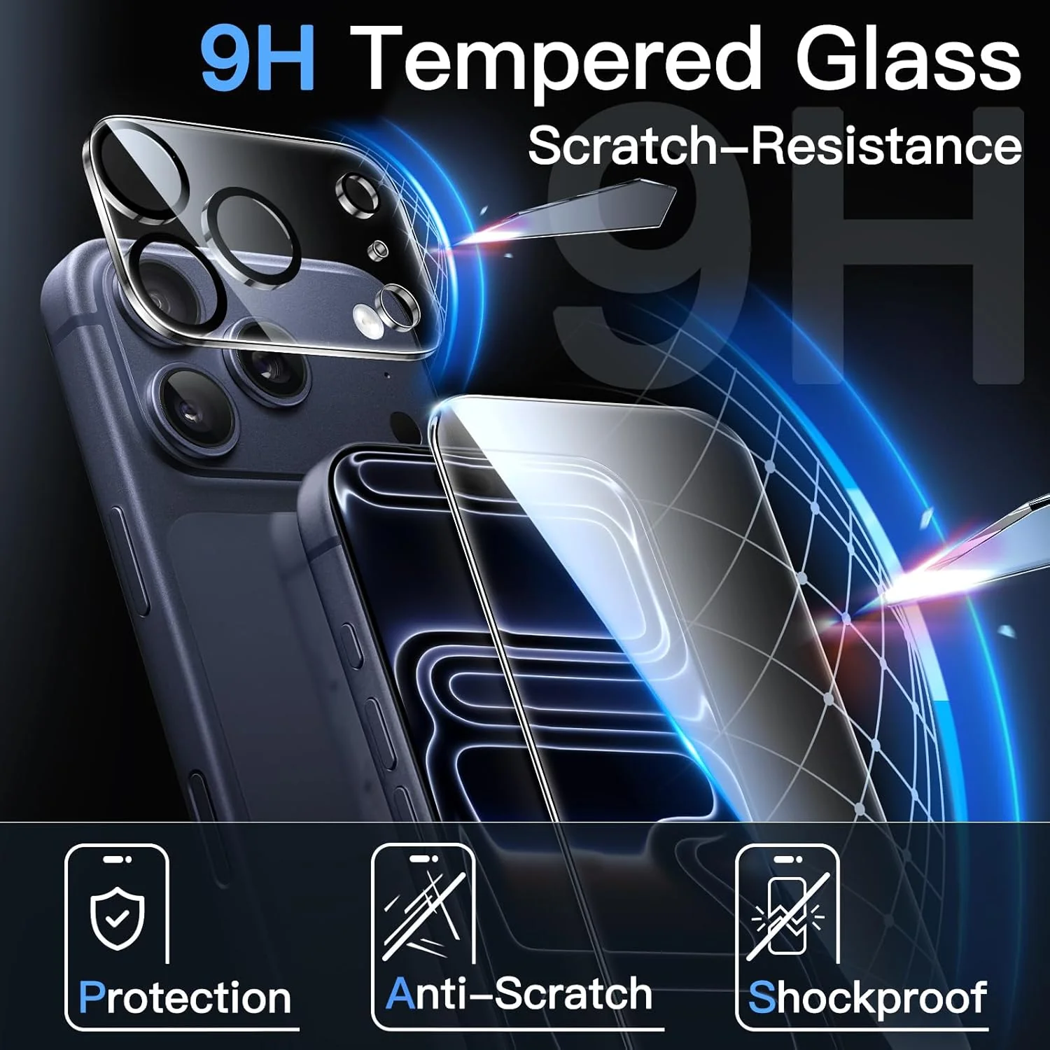 JETech Matte Black Phone Case for iPhone 17 Pro Max 6.9-Inch with Tempered DEMO - Image 5