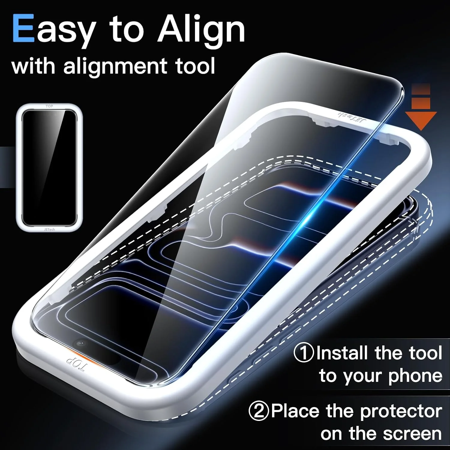 JETech Matte Black Phone Case for iPhone 17 Pro Max 6.9-Inch with Tempered DEMO - Image 7